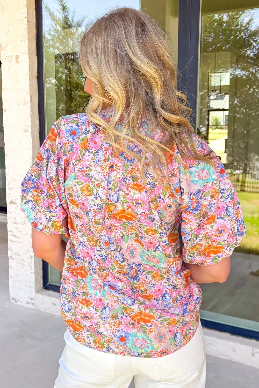 Floral Print Puff Sleeve Blouse, image 5