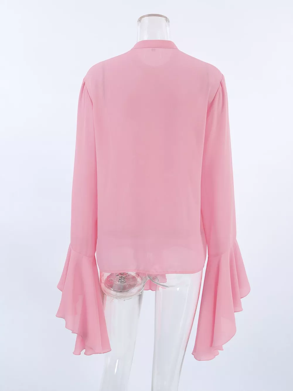 Ruffle Trim Flounce Sleeve Blouse, image 4