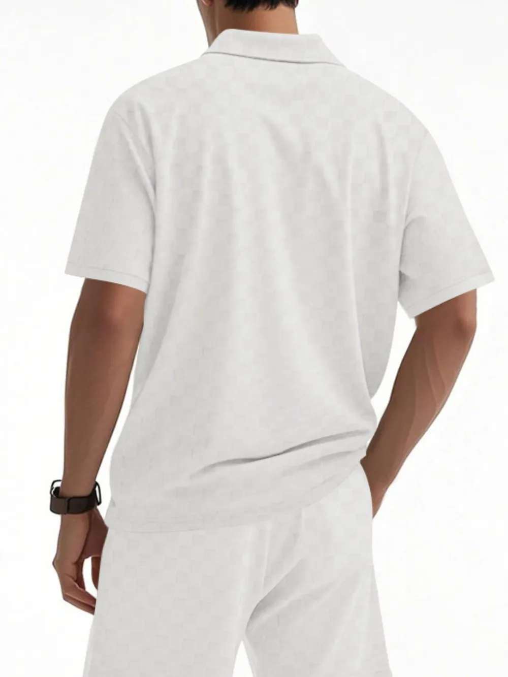 Men's Full Size Quarter Zip Short Sleeve Top and Shorts Set Plus Size, image 3