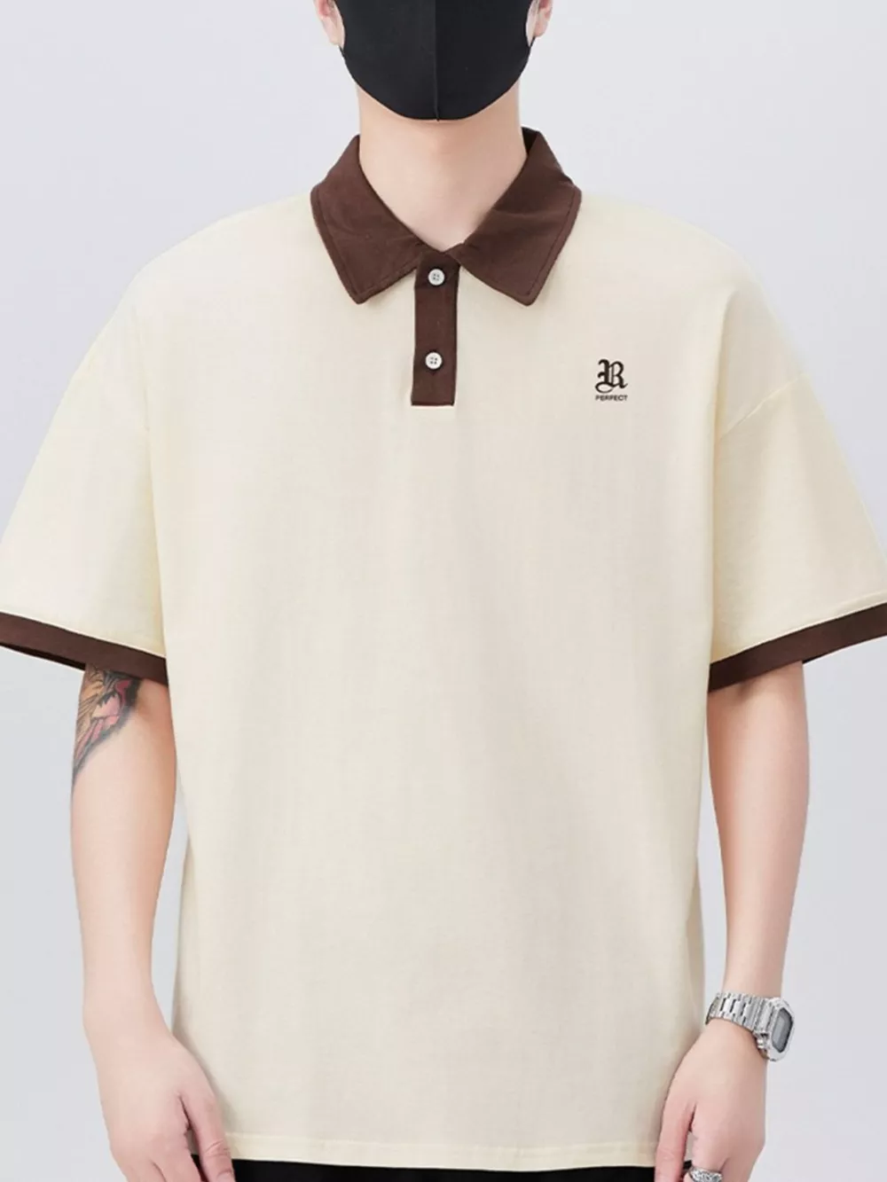 Men's Plus Size Button Detail Short Sleeve Polo