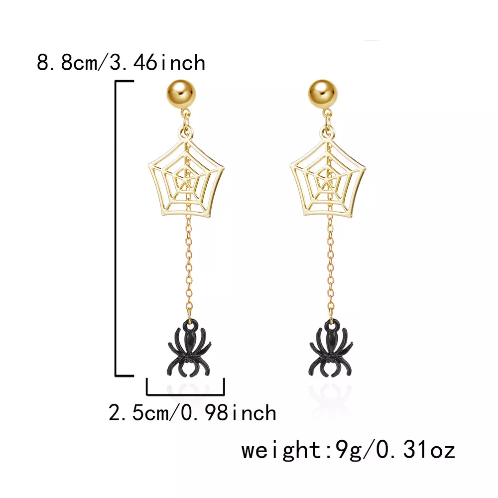 18K Gold-Plated Spider Drop Earrings, image 6