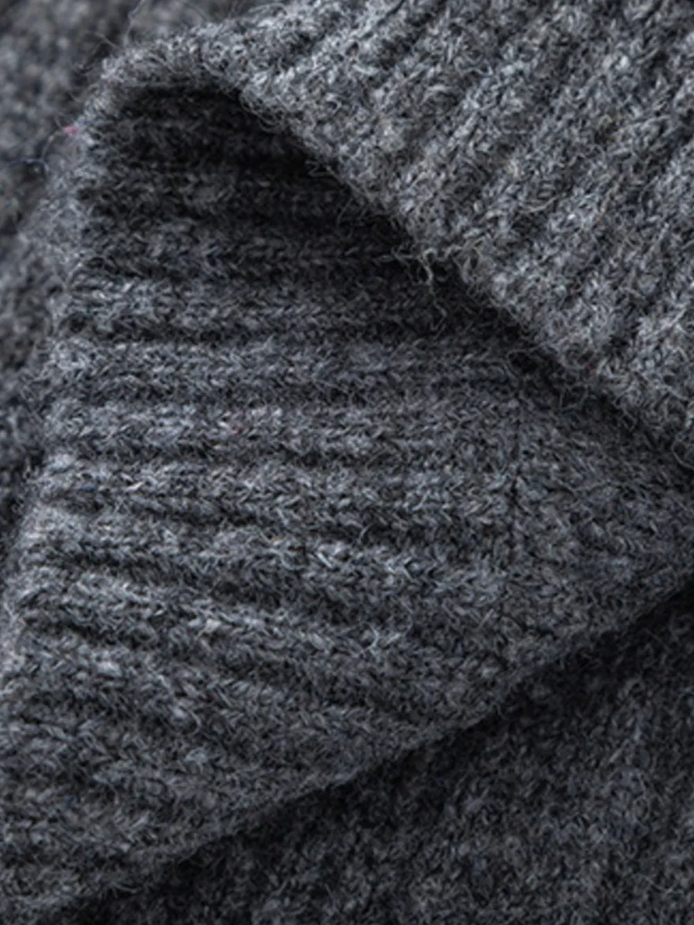 Men's Drawstring Ribbed Hooded Sweater, image 7