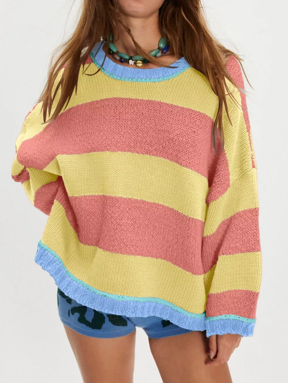 Color Block Round Neck Sweater, image 11