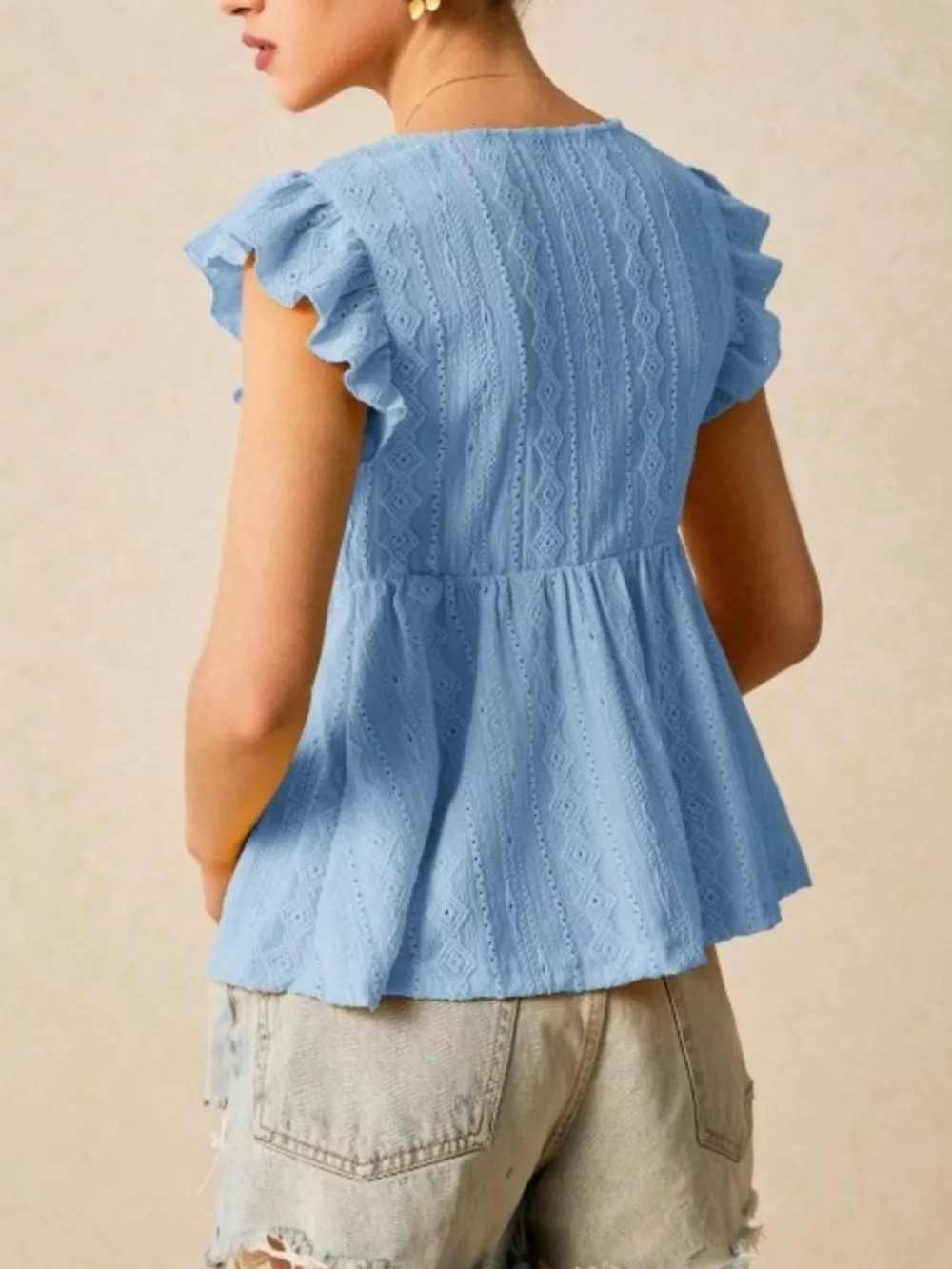 Ruffle Sleeve V-Neck Blouse, image 19