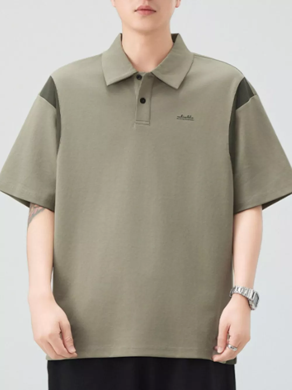 Men's Plus Size Button Detail Short Sleeve Polo, image 7