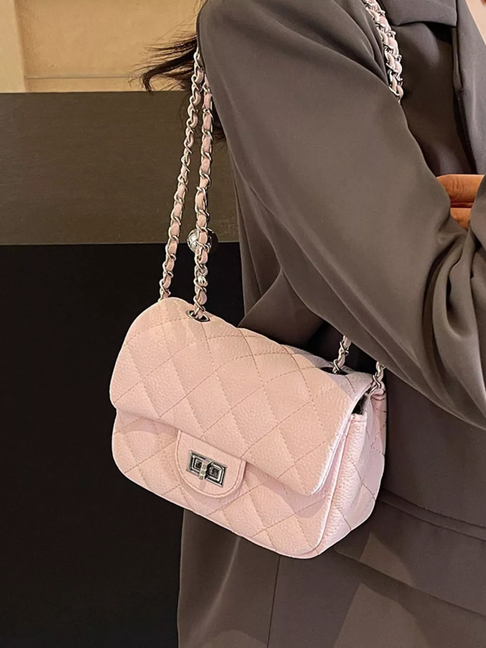 Quilted Chain Crossbody Bag, image 8
