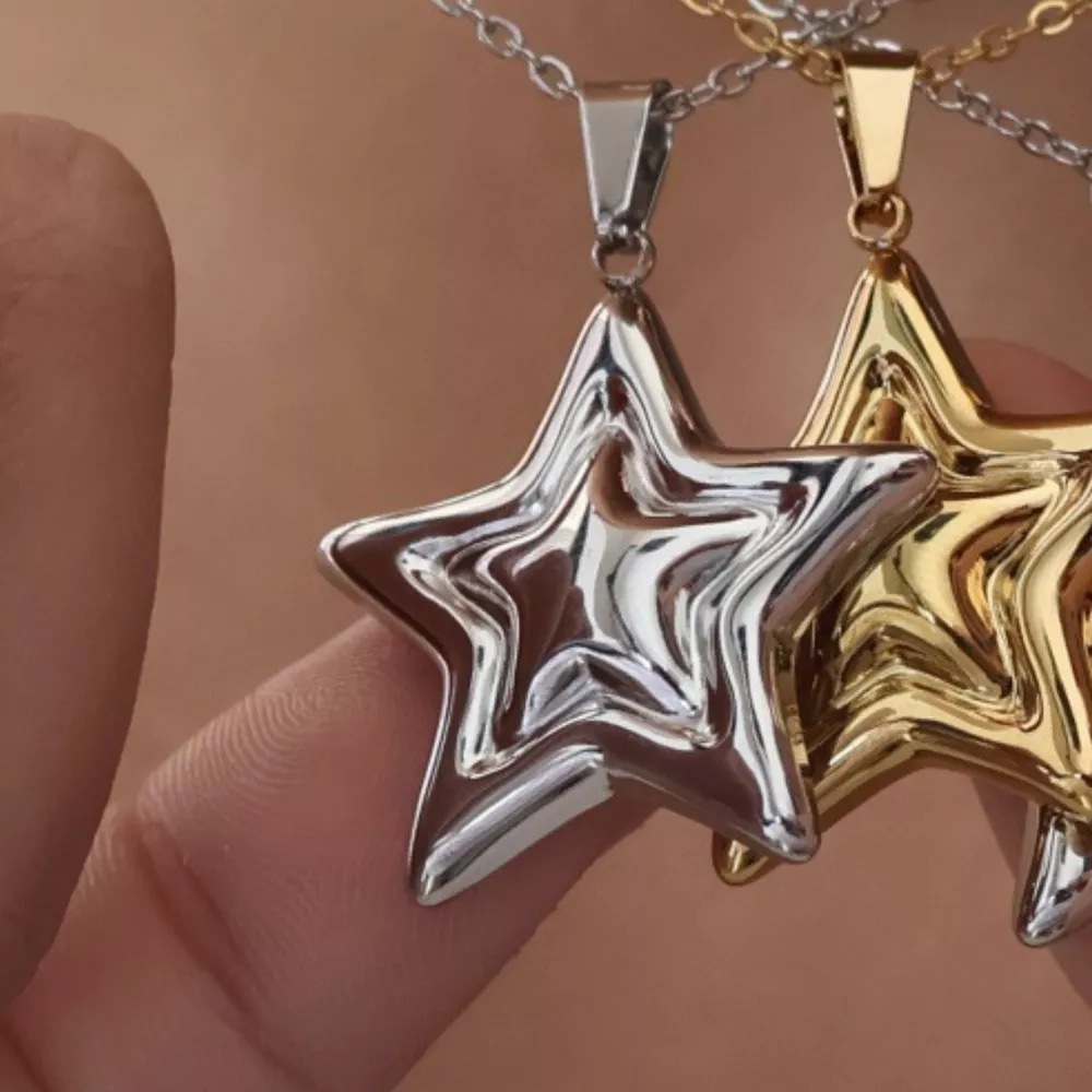 Stainless Steel Zircon Star Necklace, image 7