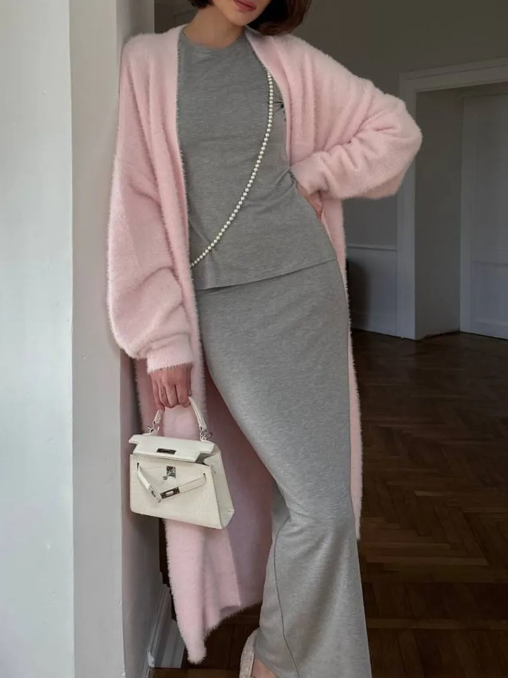 Fuzzy Open Front Solid Color Cardigan, image 12