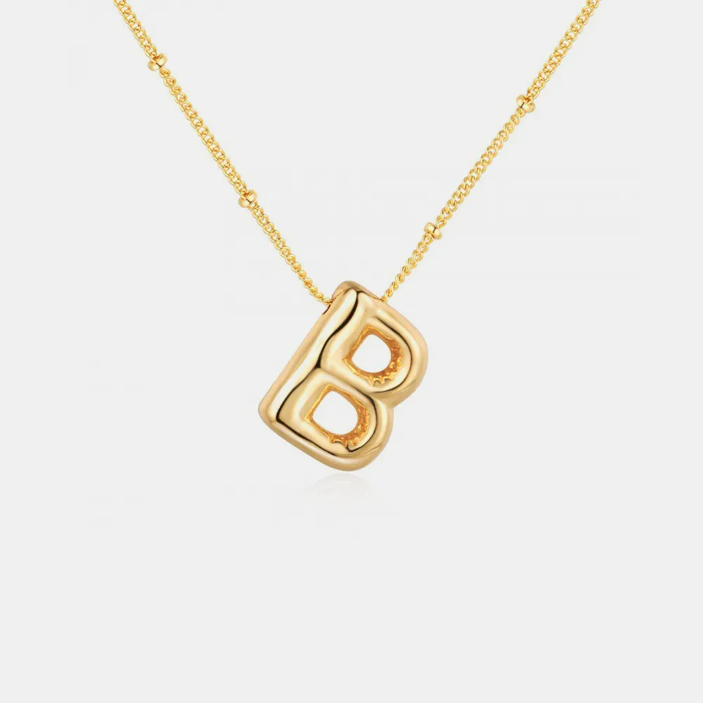 Gold-Plated Bubble Initial Necklace, image 4