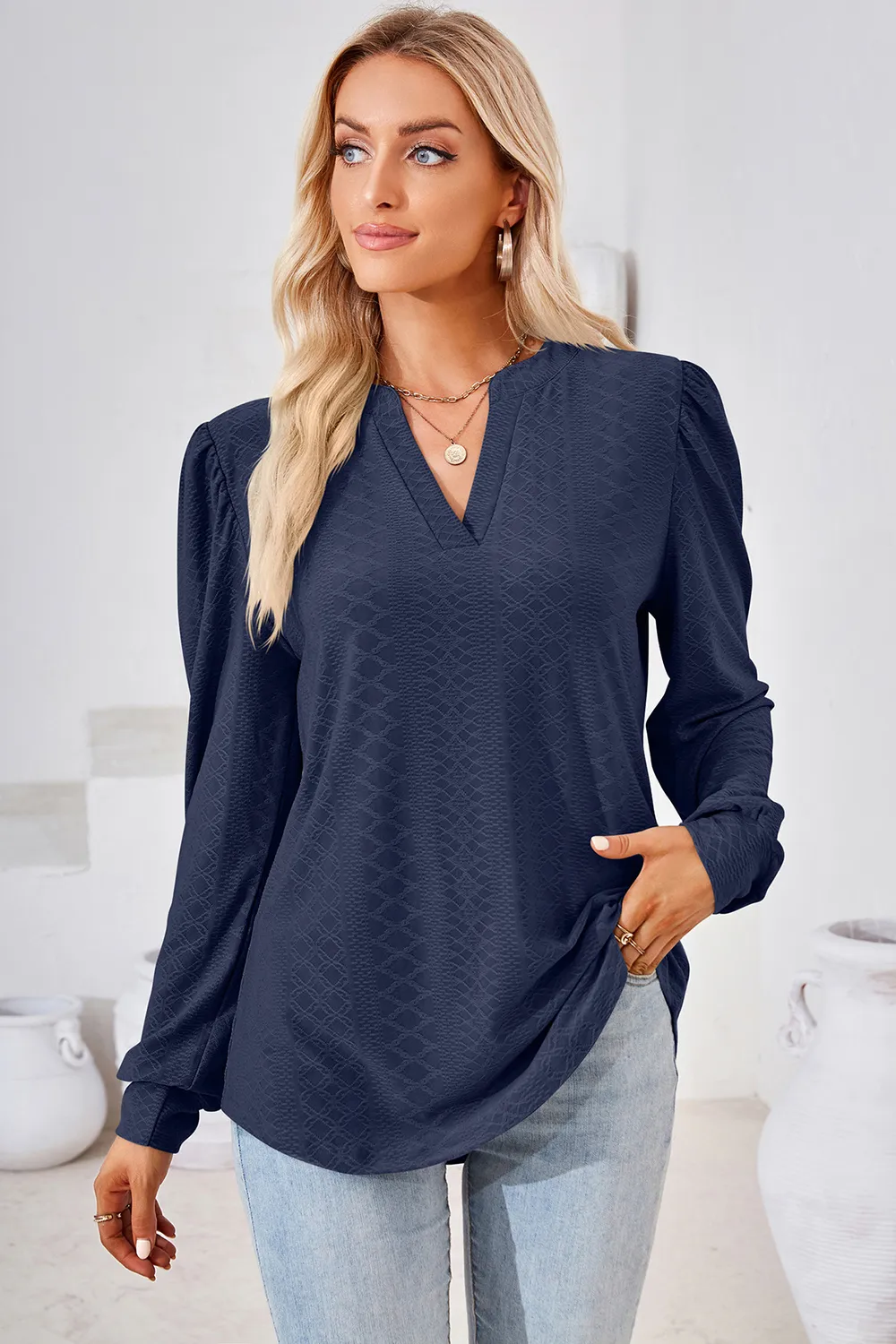 Notched Long Sleeve T-Shirt, image 6
