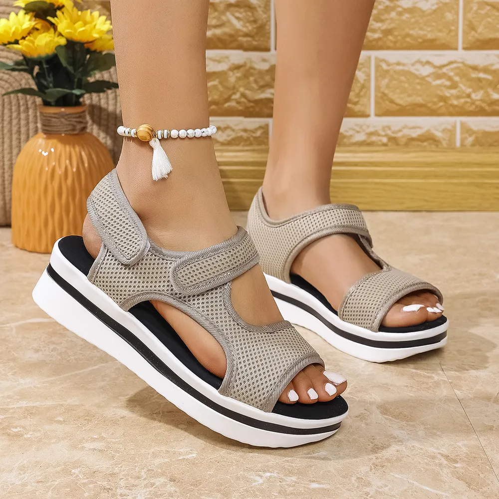 Mesh Open Toe Platform Sandals, image 8