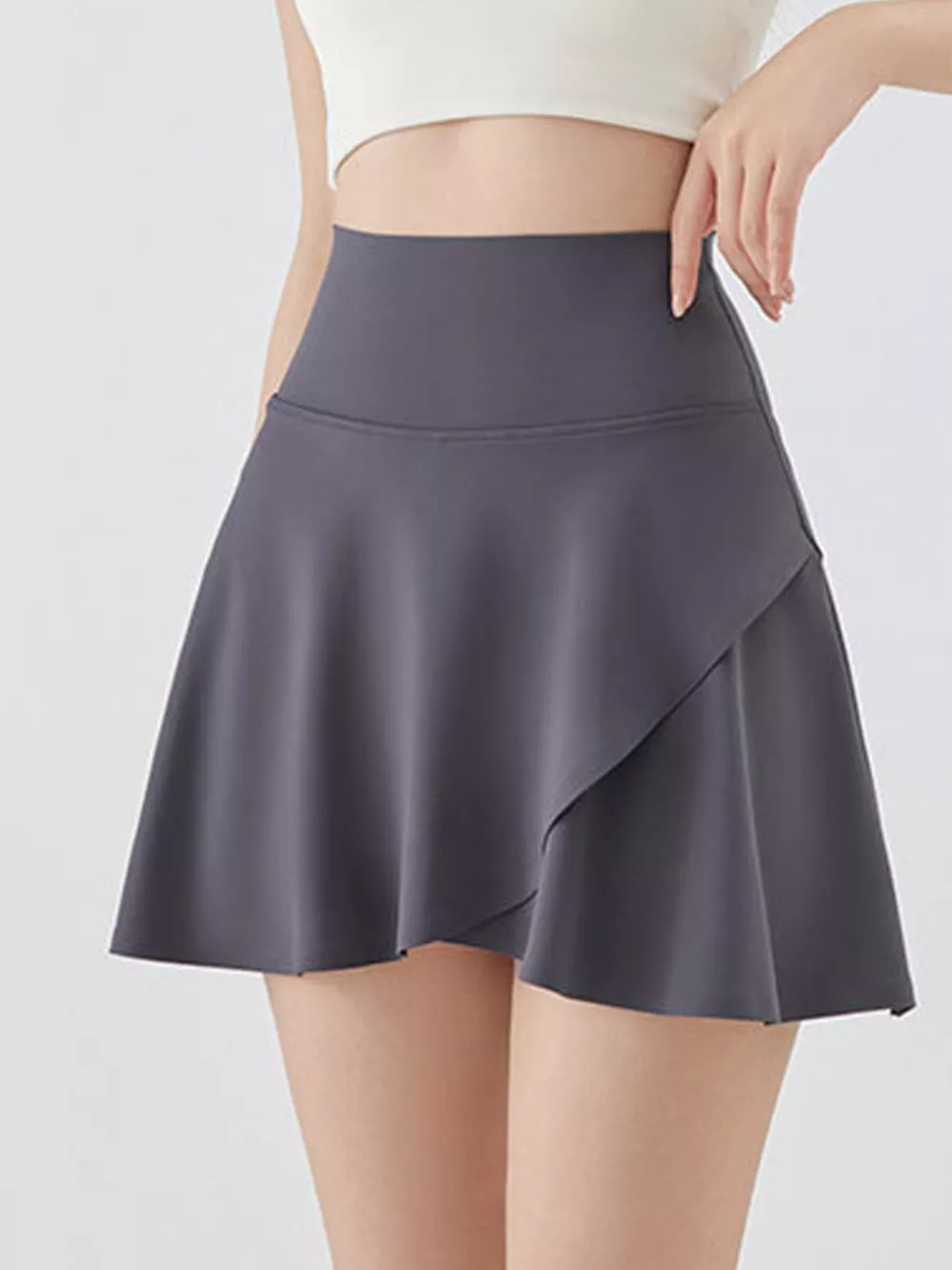 Full Size High-Waisted Flared Athletic Skirt with Breathable Performance Fabric Plus Size, image 20