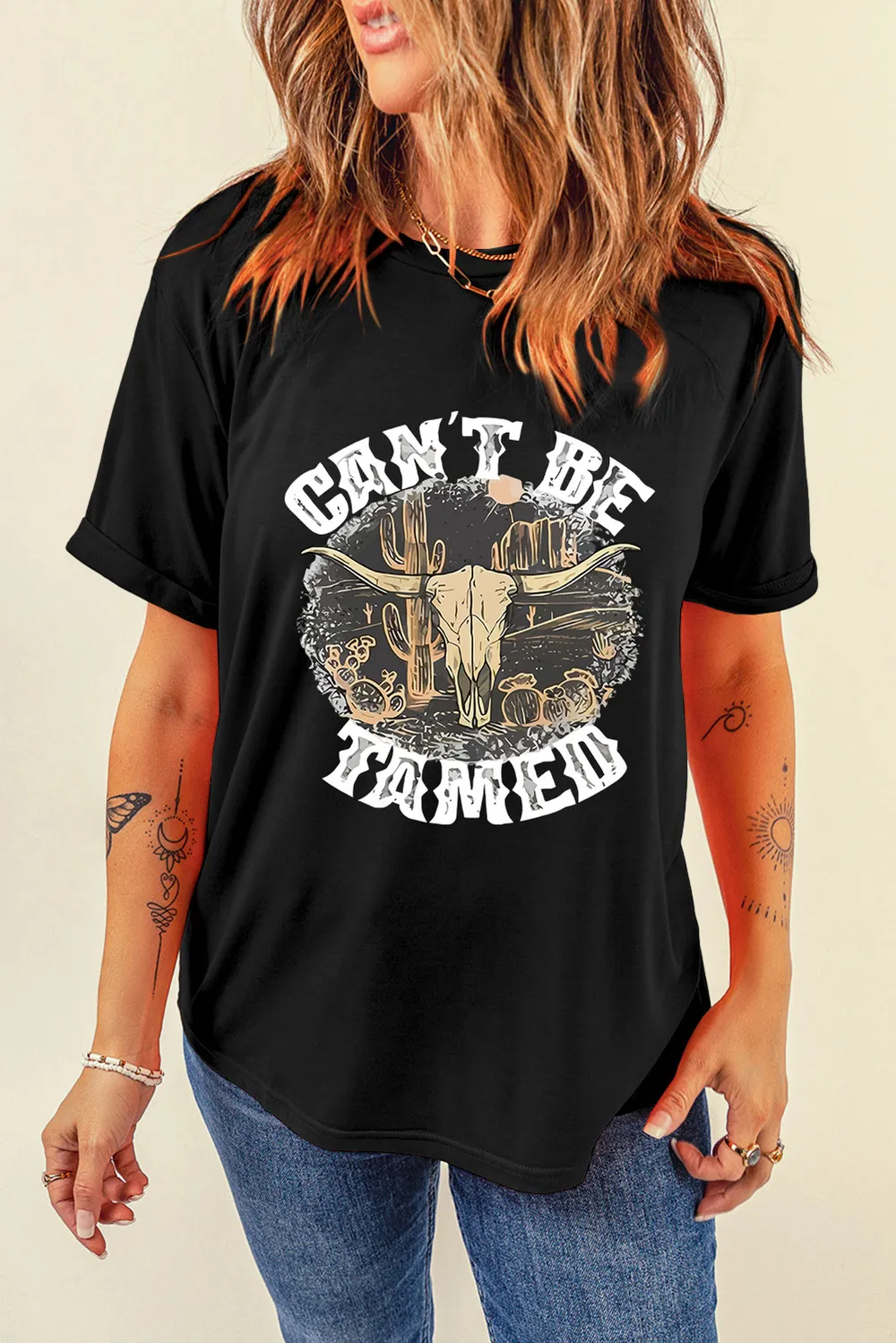 Graphic Round Neck Short Sleeve T-Shirt, image 6