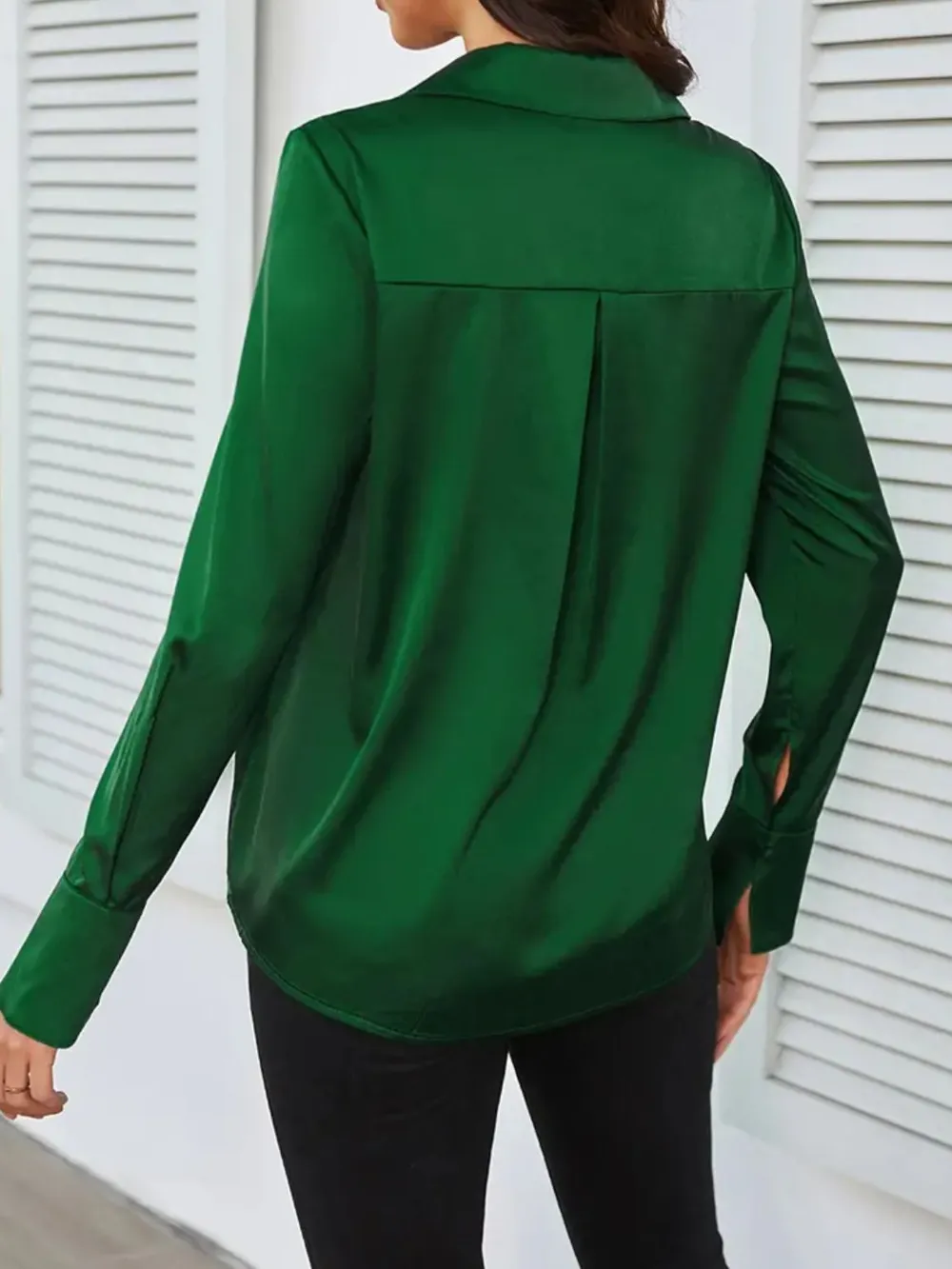 Button Up Collared Neck Long Sleeve Shirt, image 4