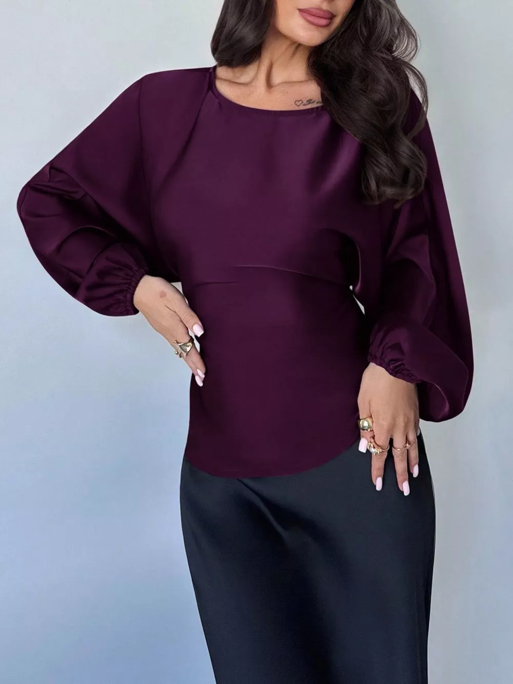 Polka Dot Round Neck Blouse, image 22