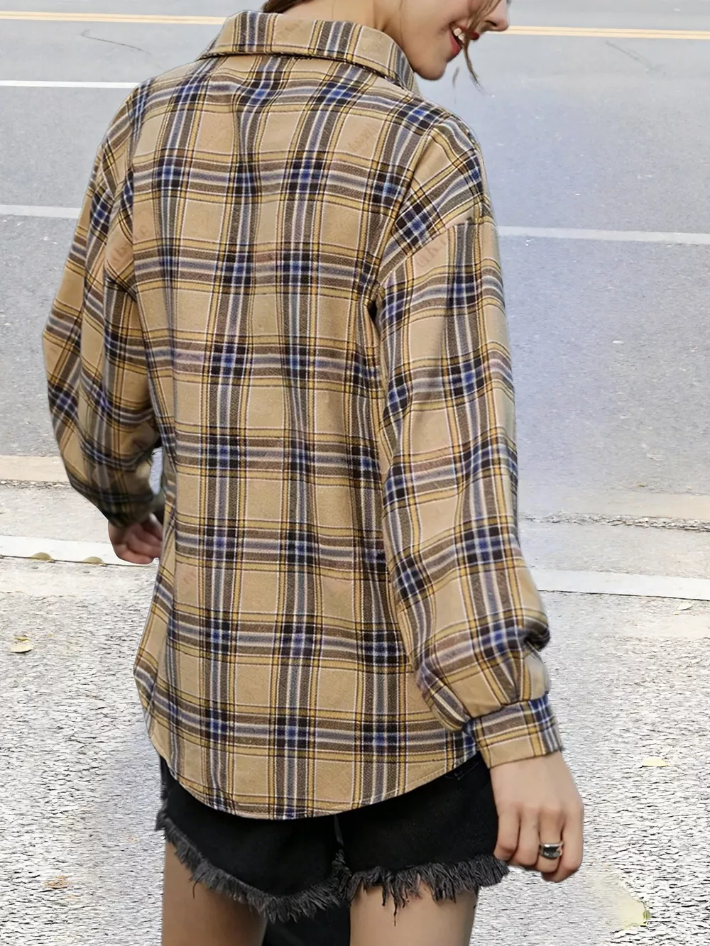 Plaid Button Up Long Sleeve Shirt, image 3