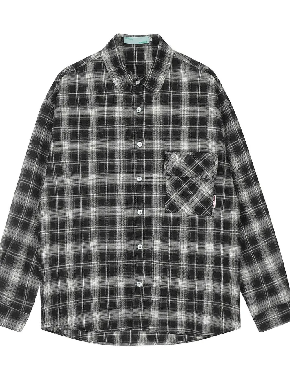 Men's Button Down Plaid Collared Neck Shirt with Chest Pocket