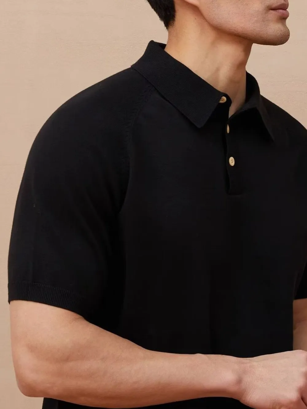 Men's Plus Size Button Detail Short Sleeve Polo, image 4