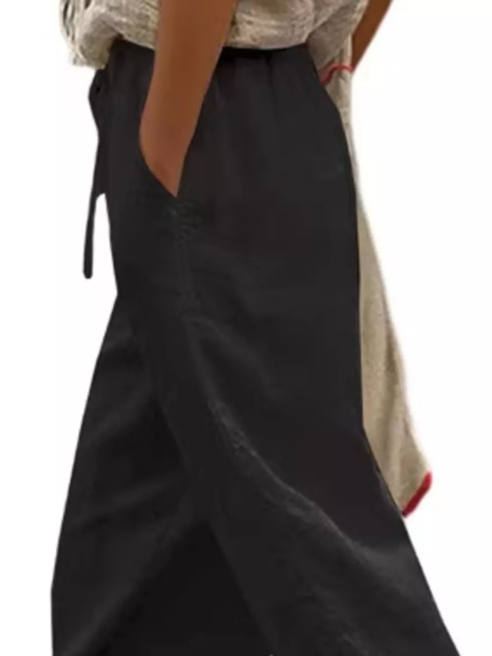 Casual Linen Drawstring Cropped Pants, image 6