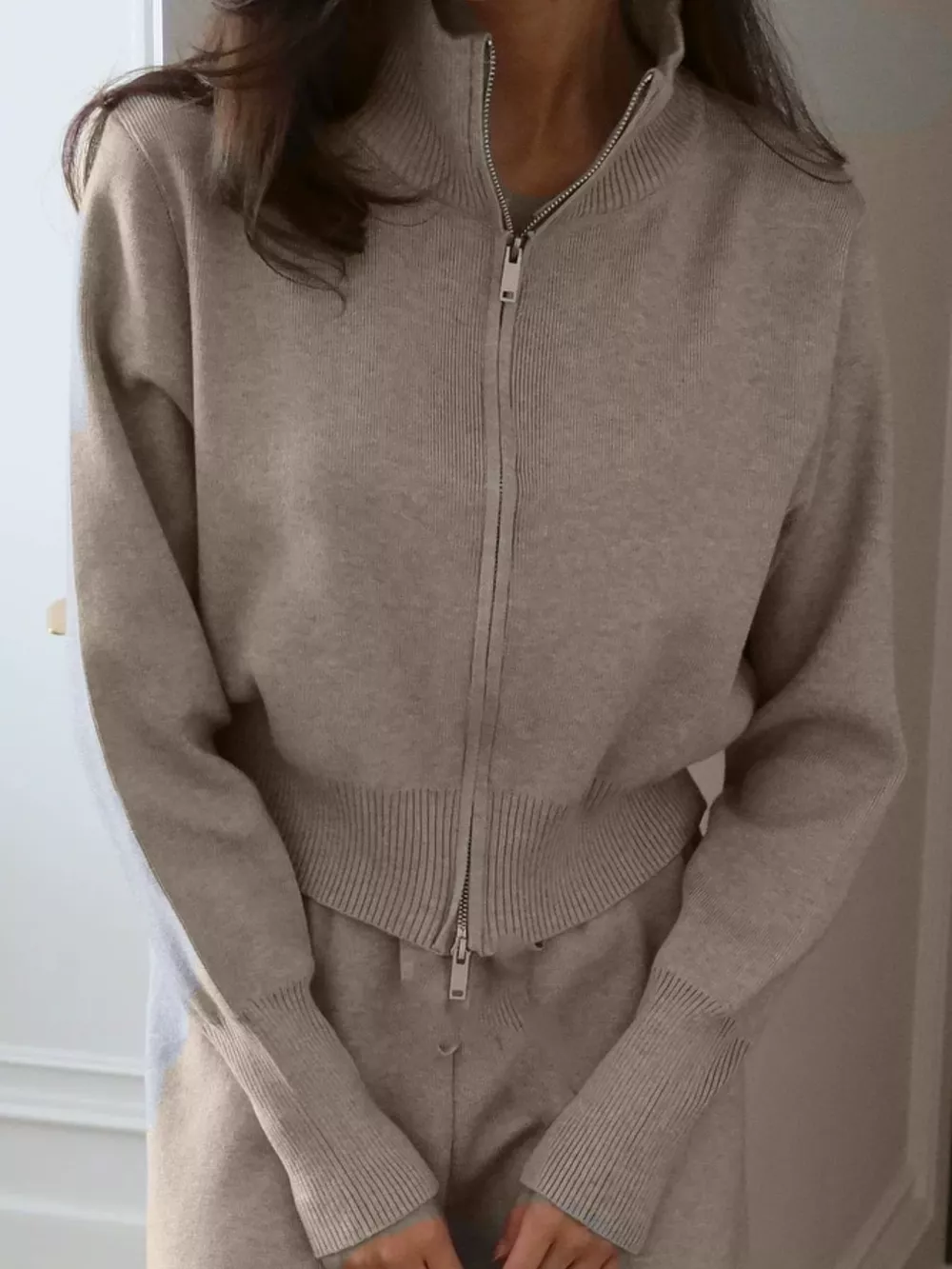 Zip Up Outerwear and Wide Leg Pants Set, image 17