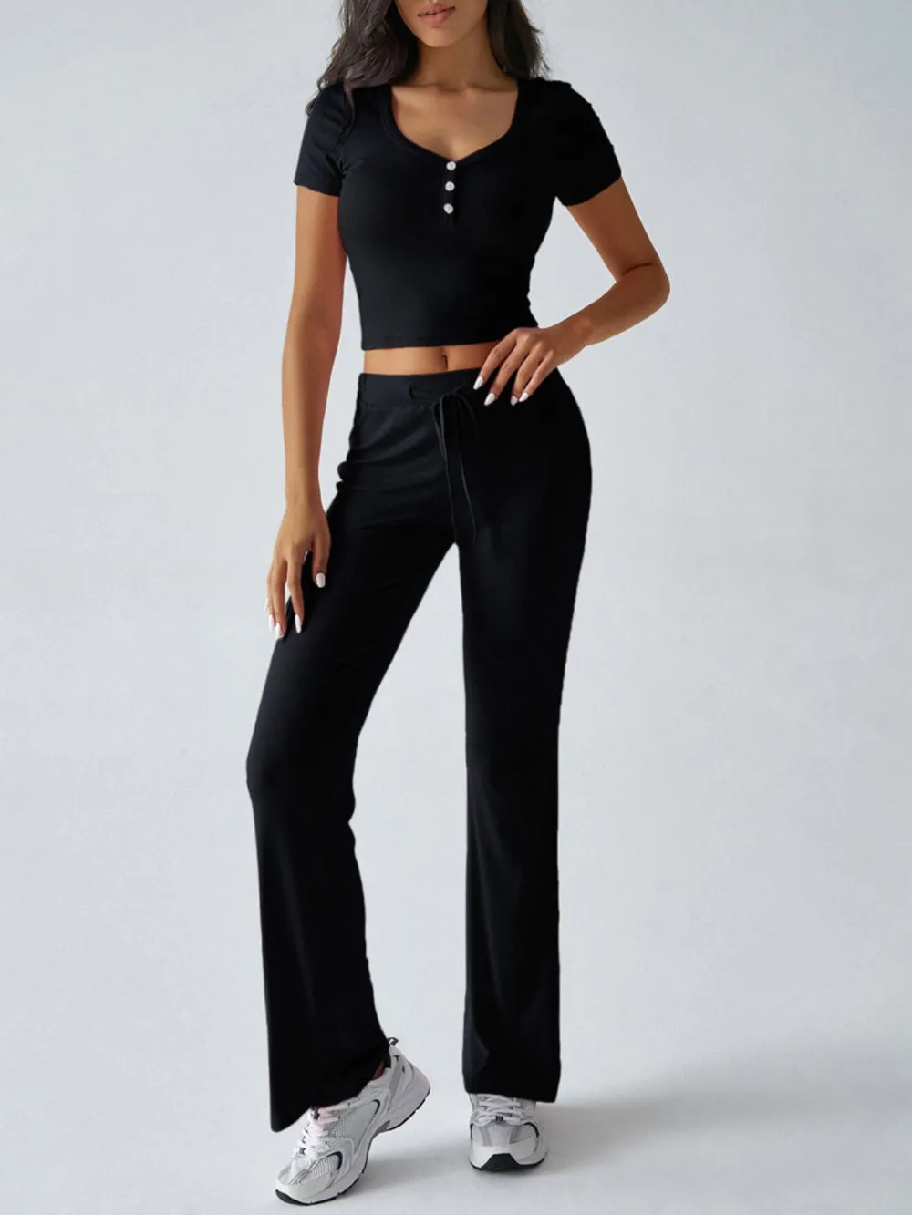 Short Sleeve Top and Drawstring Pants Set, image 19