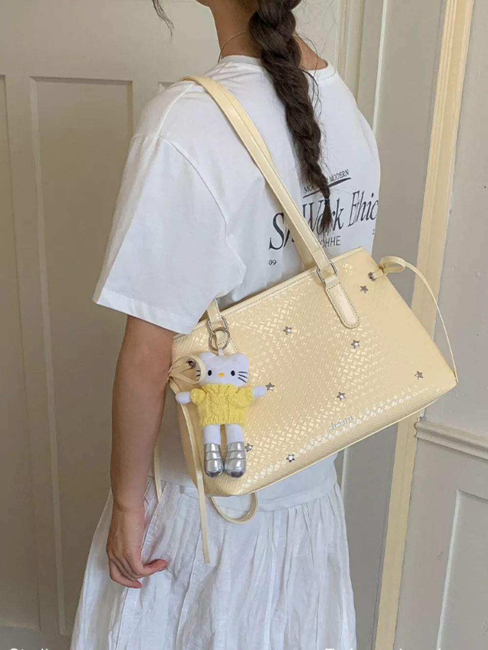 PU Leather Convertible Tote Bag, image 4