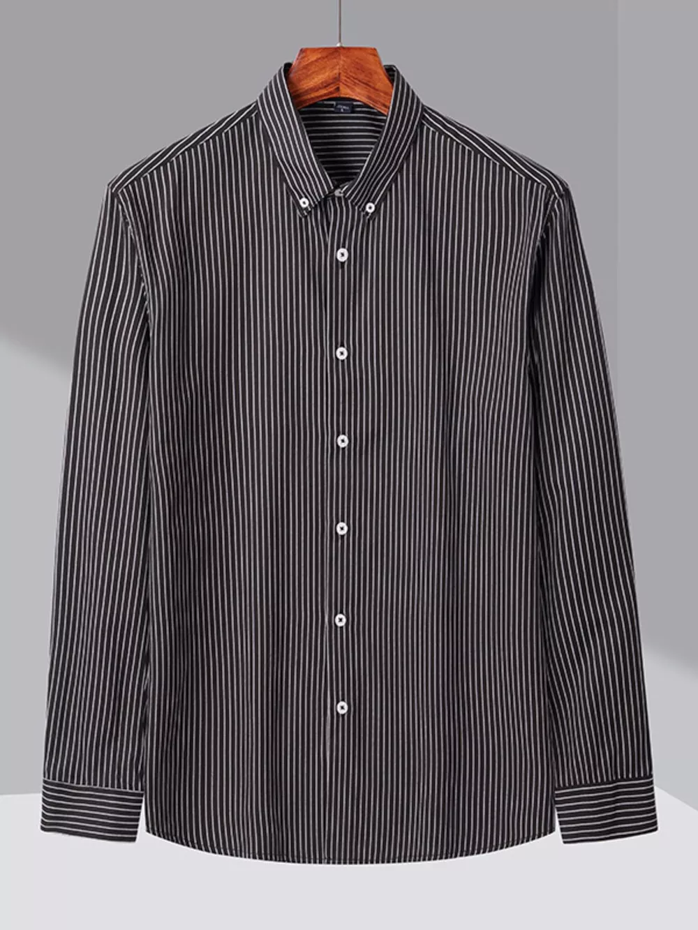 Men's Full Size Casual Striped Button-Down Shirt Plus Size, image 7