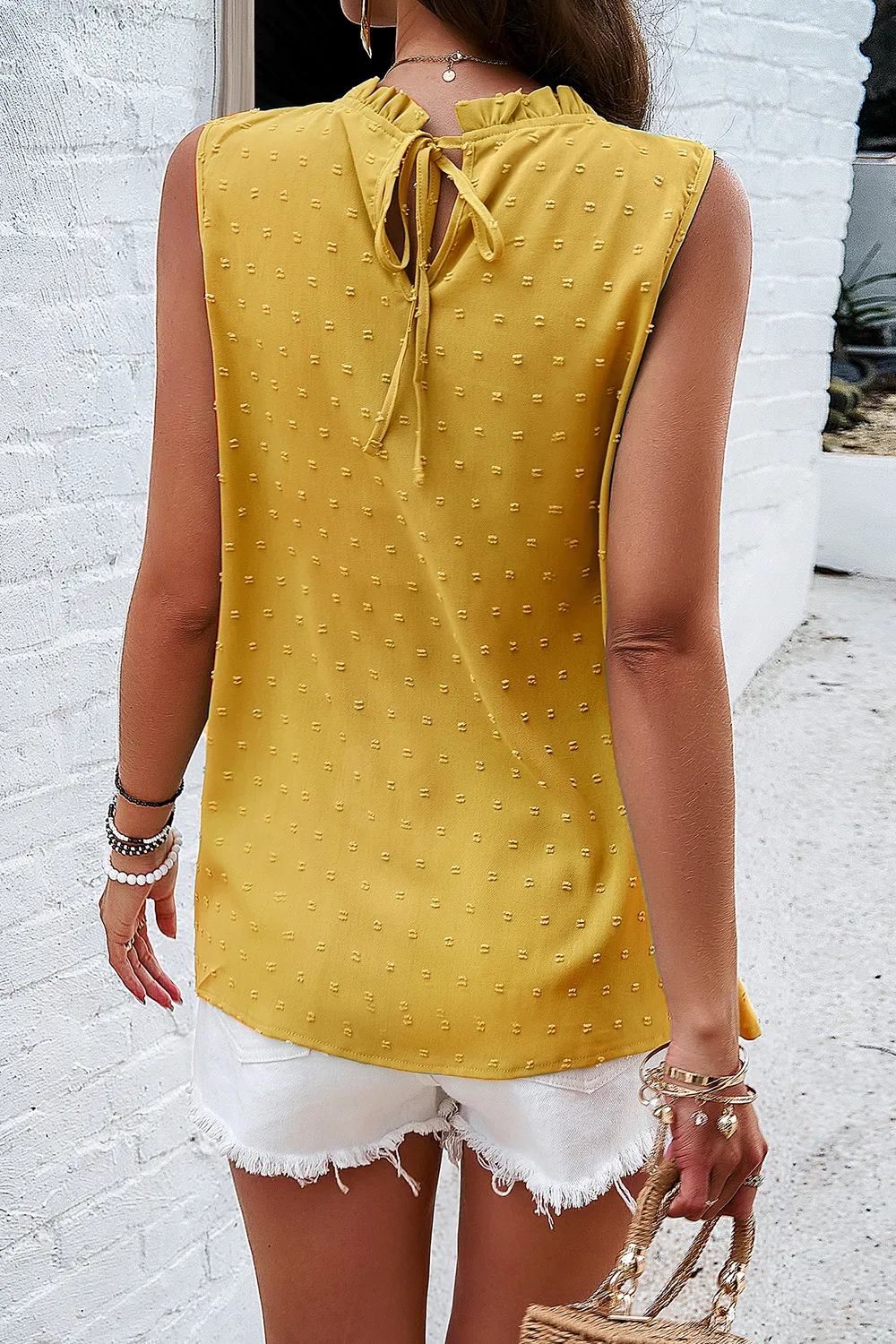 Swiss Dot Round Neck Tank, image 6