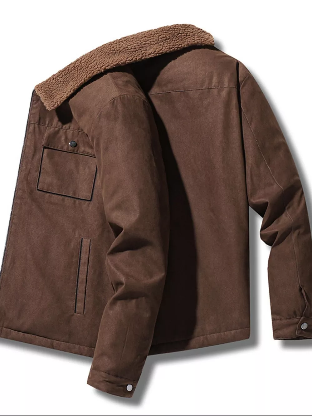 Men's Plus Size Sherpa-Lined Canvas Utility Jacket, image 2