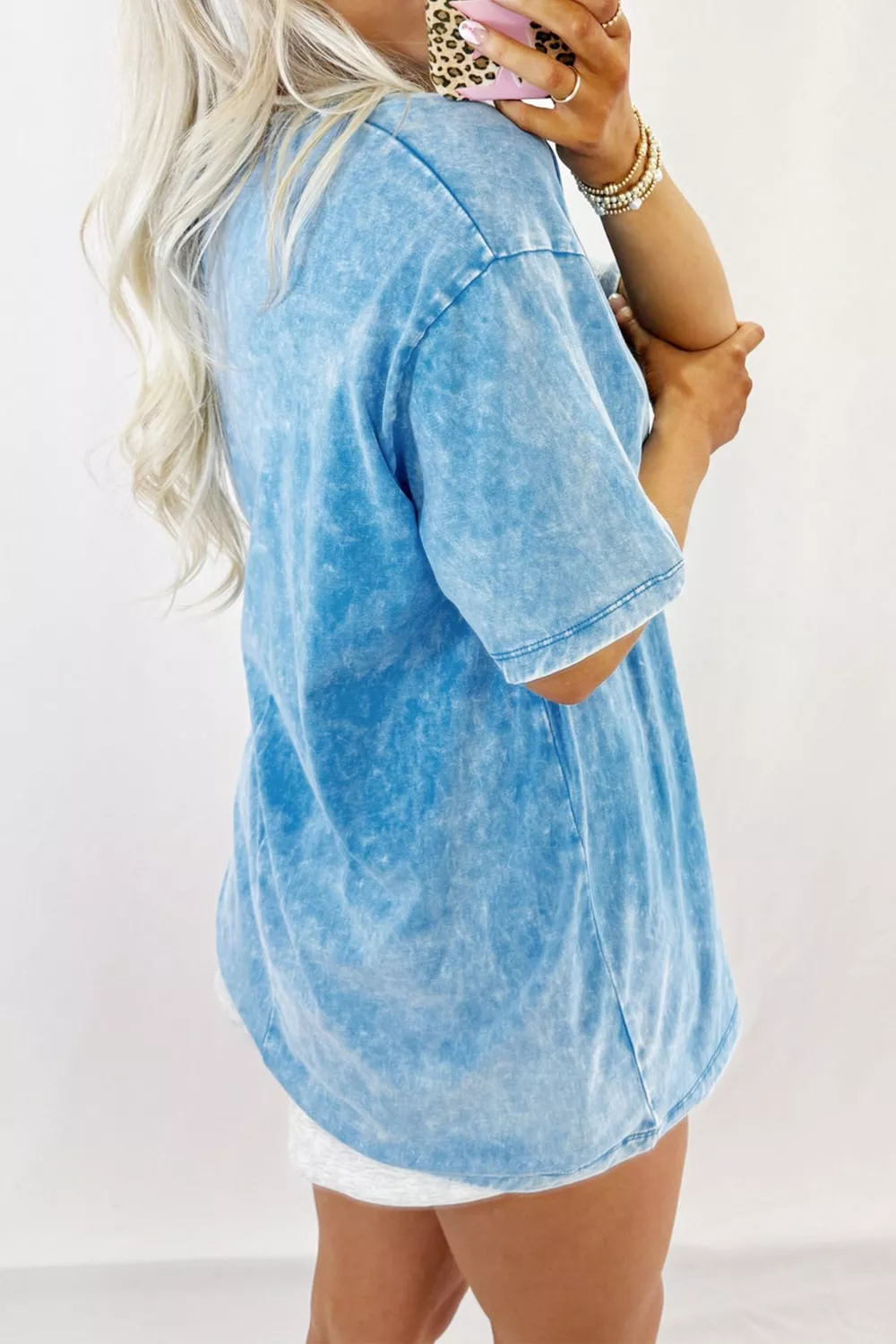 USA Star Print Acid Wash T-Shirt, image 3