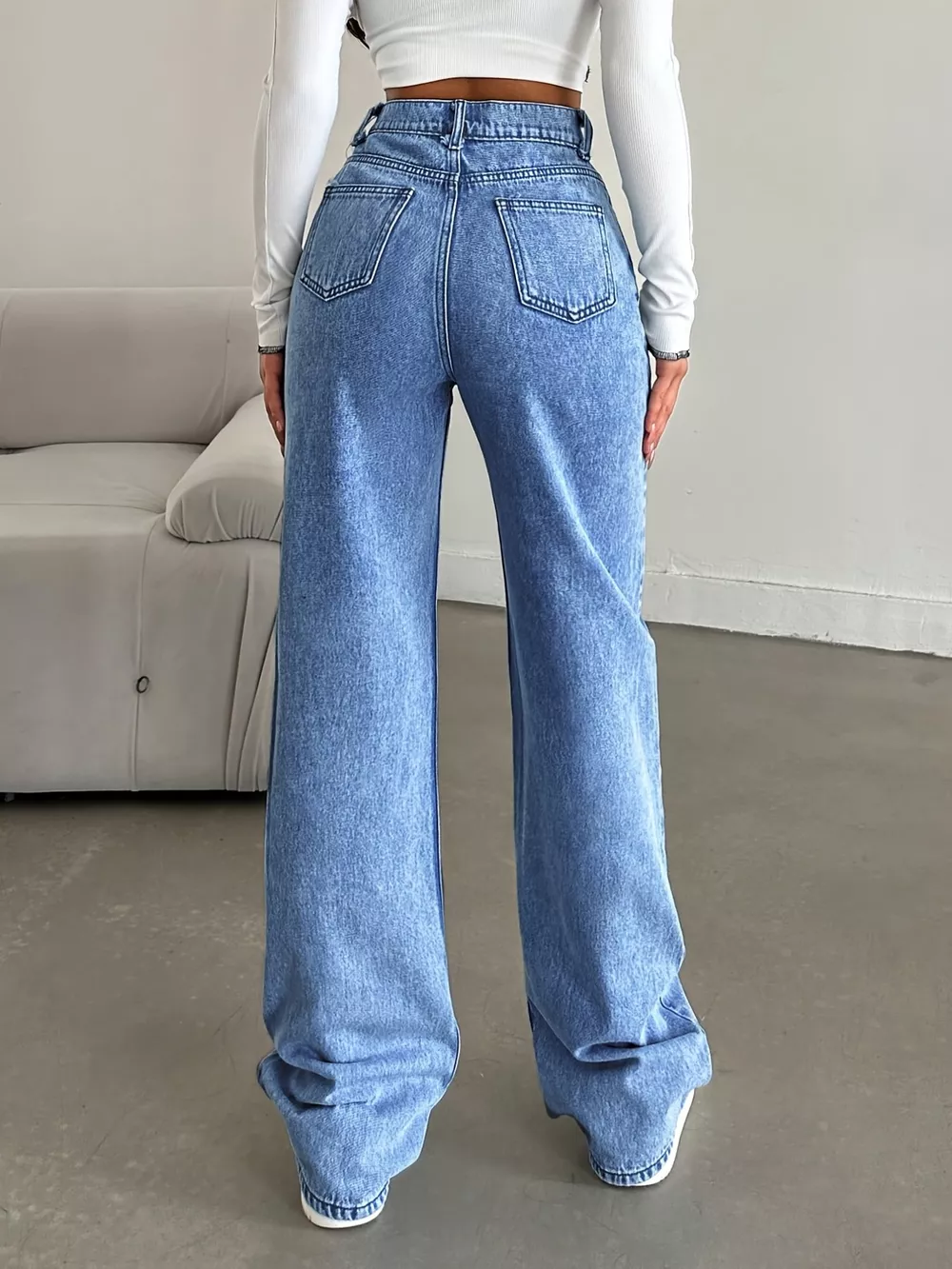 High-Waisted Wide Leg Jeans, image 4