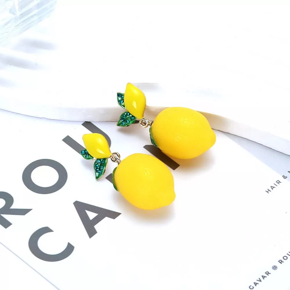 Lemon Fruit Drop Earrings, image 2