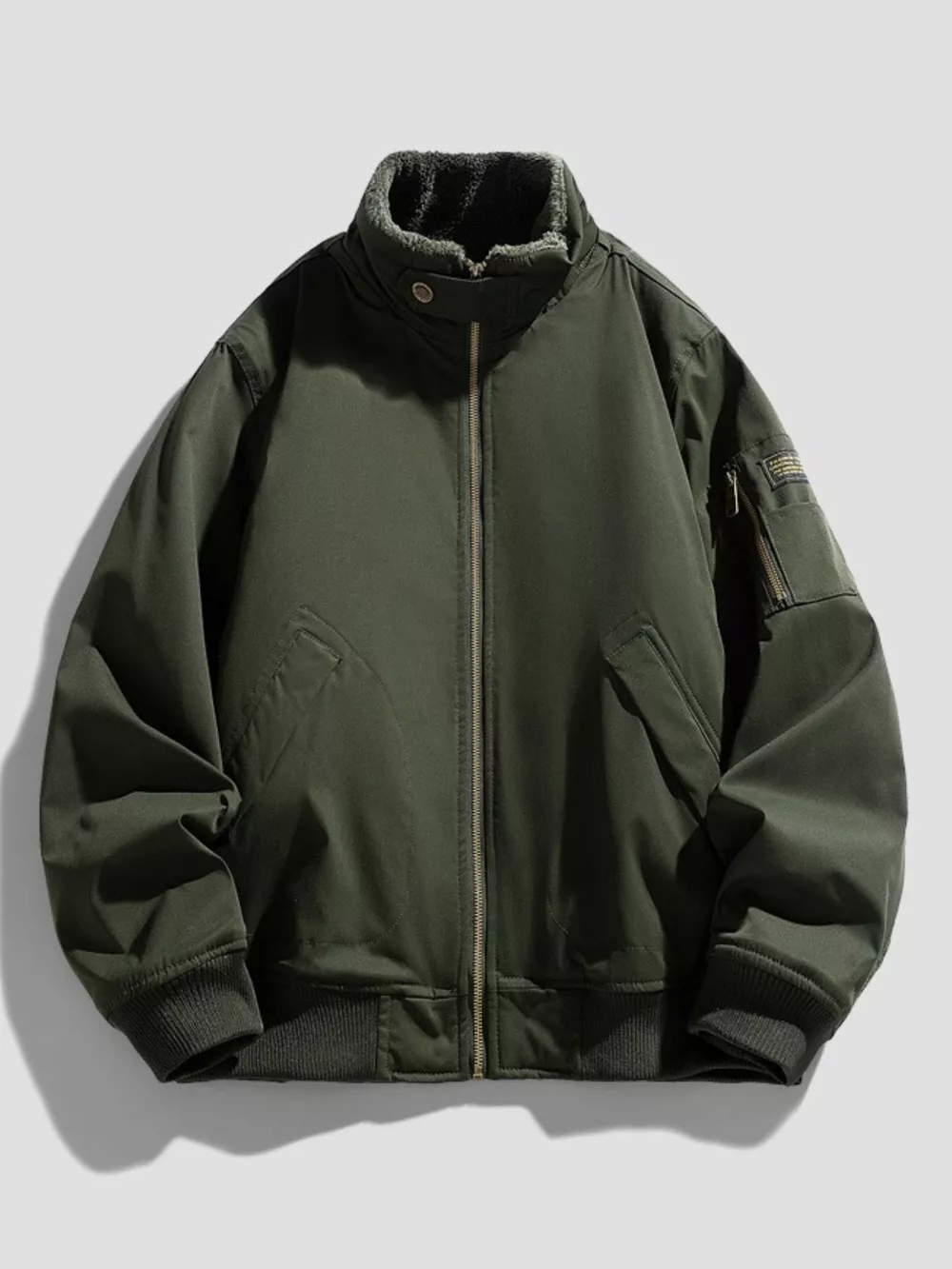 Men's Plus Size Zip Up Long Sleeve Jacket