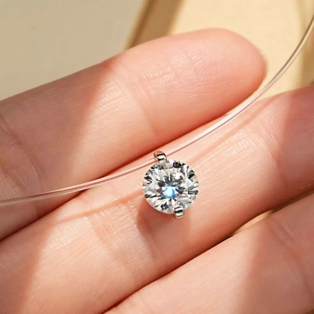 3 Carat Moissanite 925 Sterling Silver Necklace, image 2