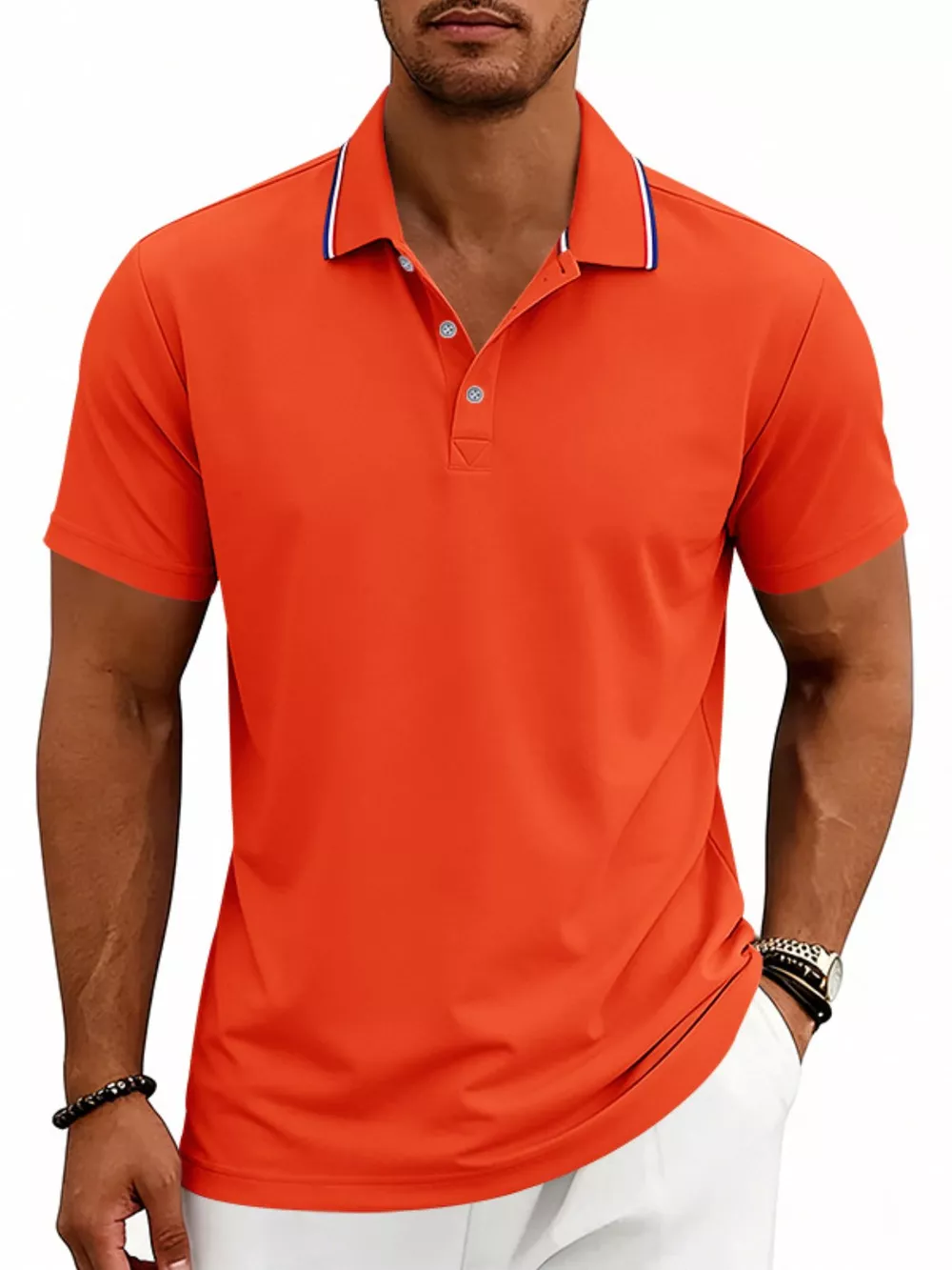 Men's Full Size Casual Button Detail Polo Plus Size, image 8