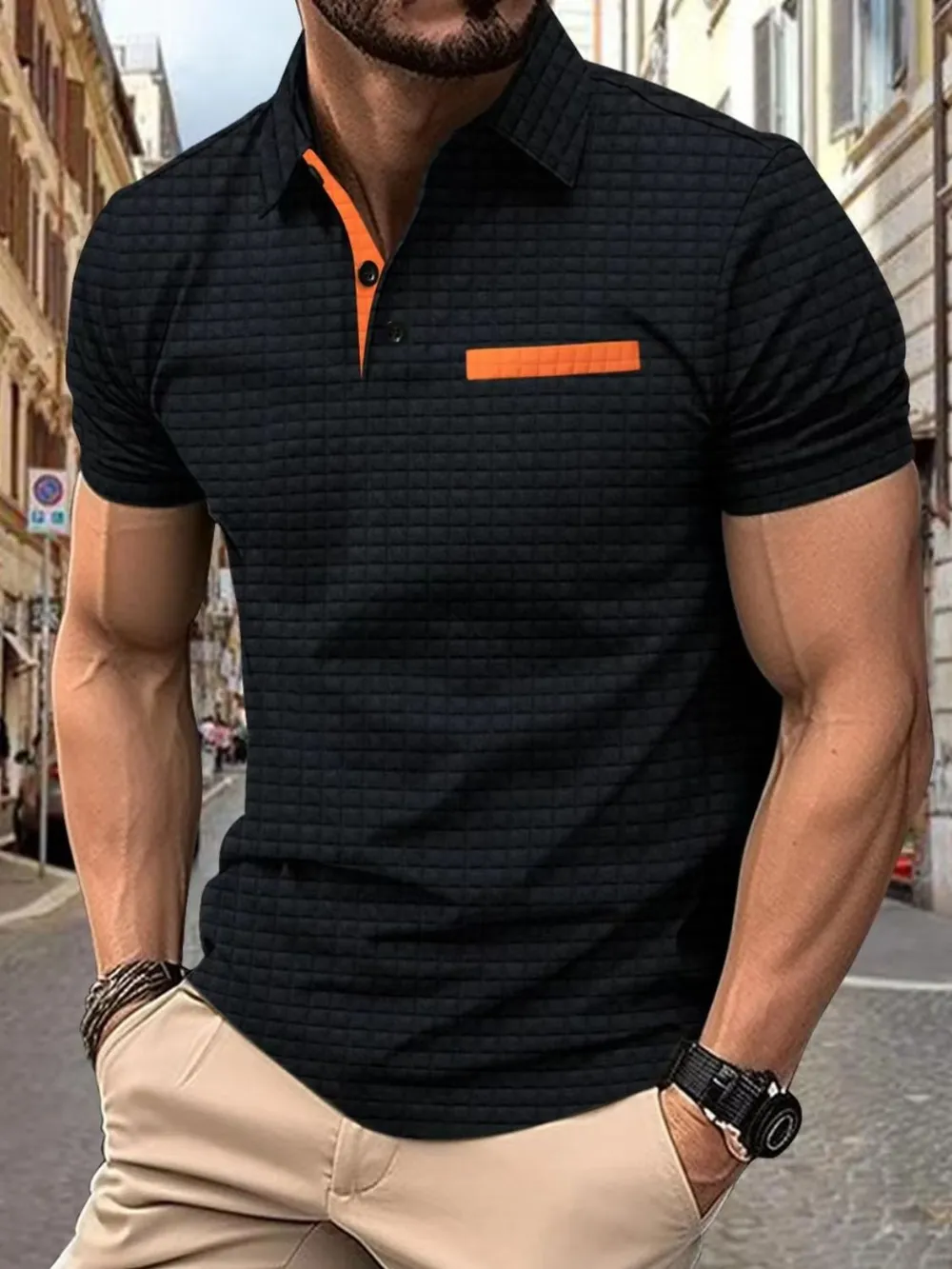 Men's Full Size Collared Neck Short Sleeve Polo Plus Size
