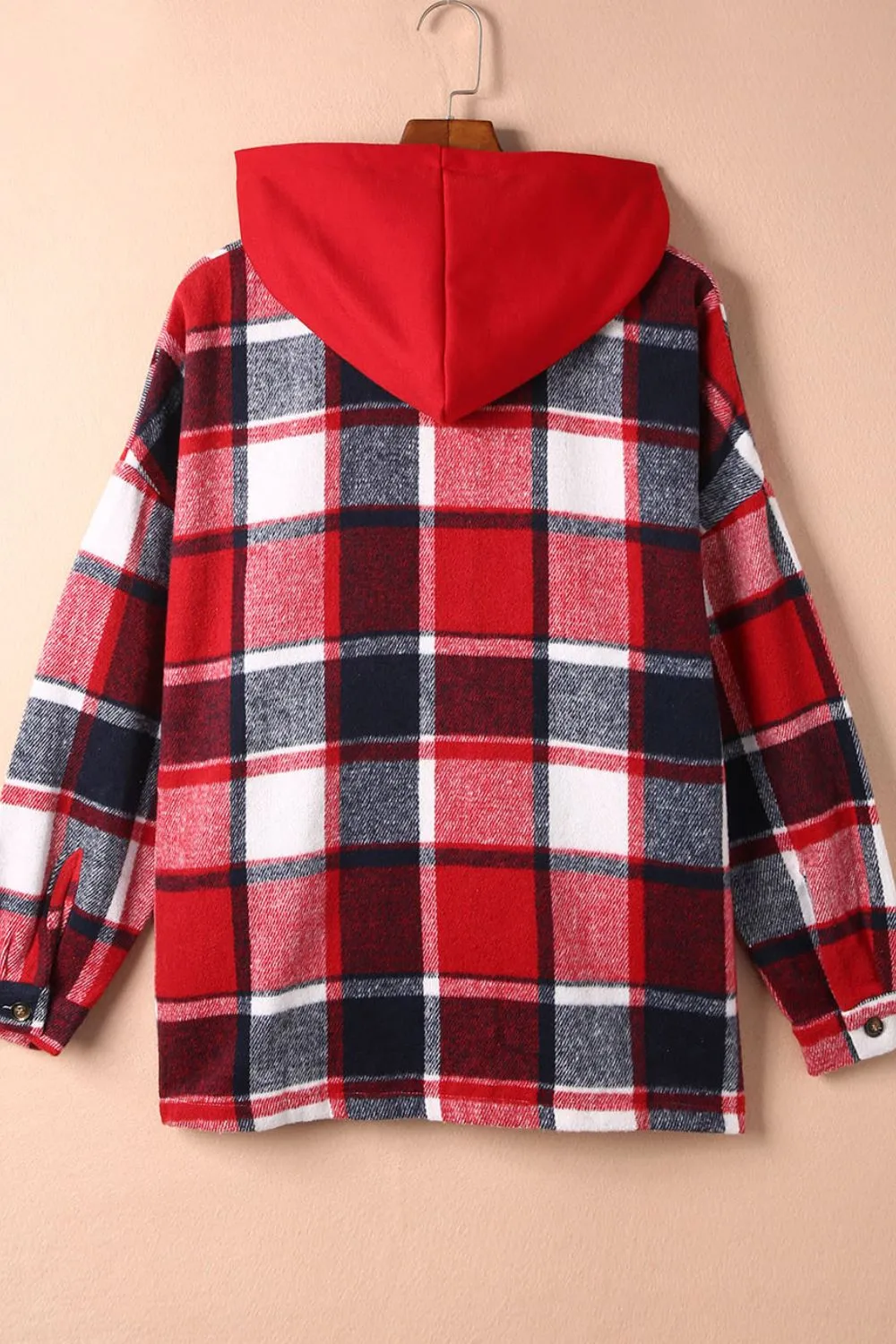 Plaid Button Up Hooded Shacket, image 11