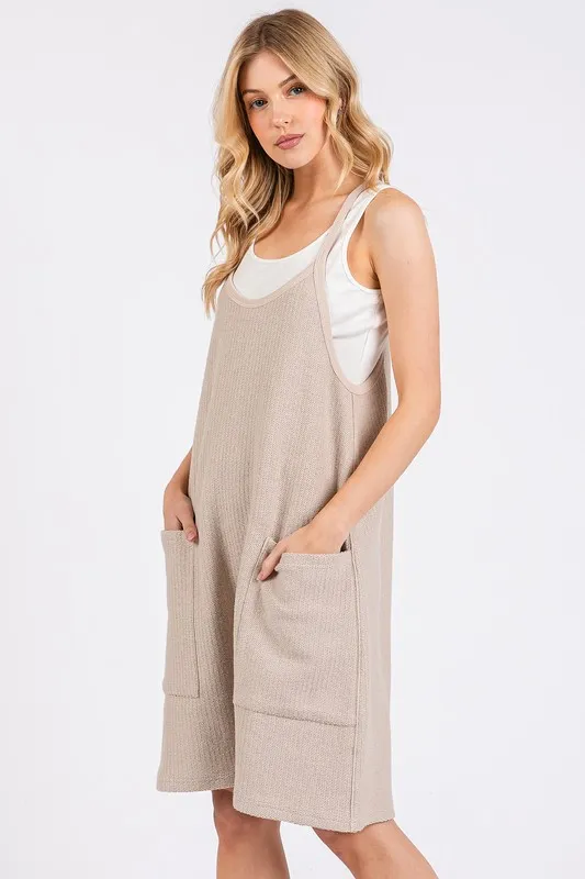 Scoop Neck Spaghetti Strap Overalls with Pockets, image 3