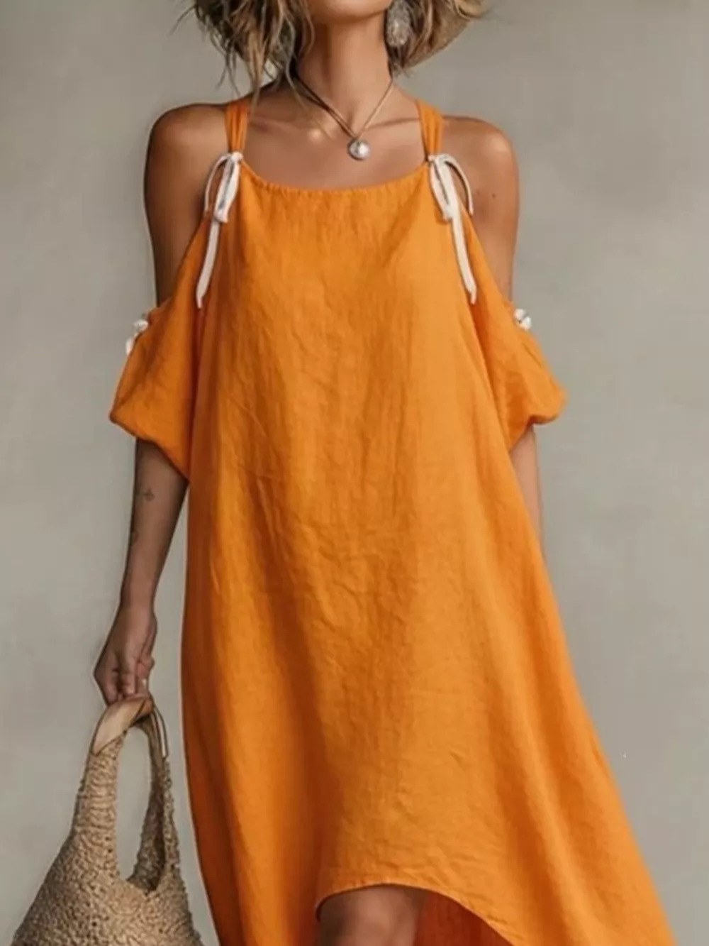High-Low Cold Shoulder Maxi Dress, image 2