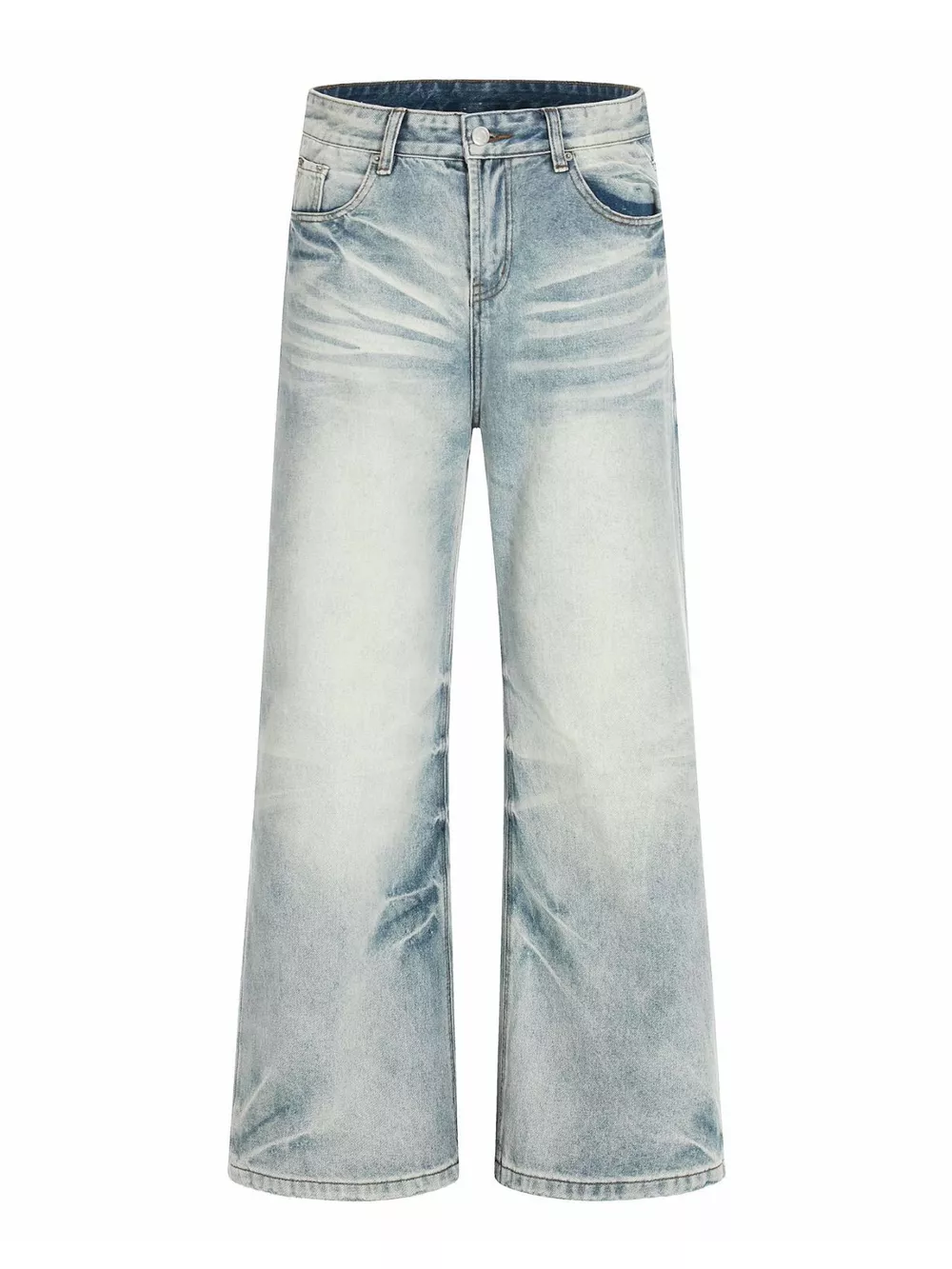 Men's Full Size Vintage Wash Wide Leg Jeans Plus Size, image 17