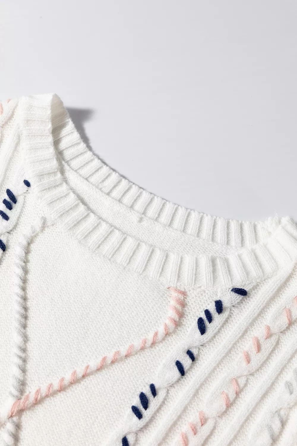 Cable Knit Short Sleeve Sweater, image 7