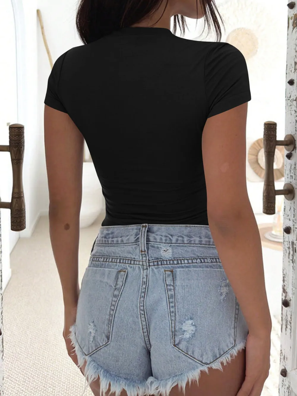 Scoop Neck Short Sleeve T-Shirt, image 9