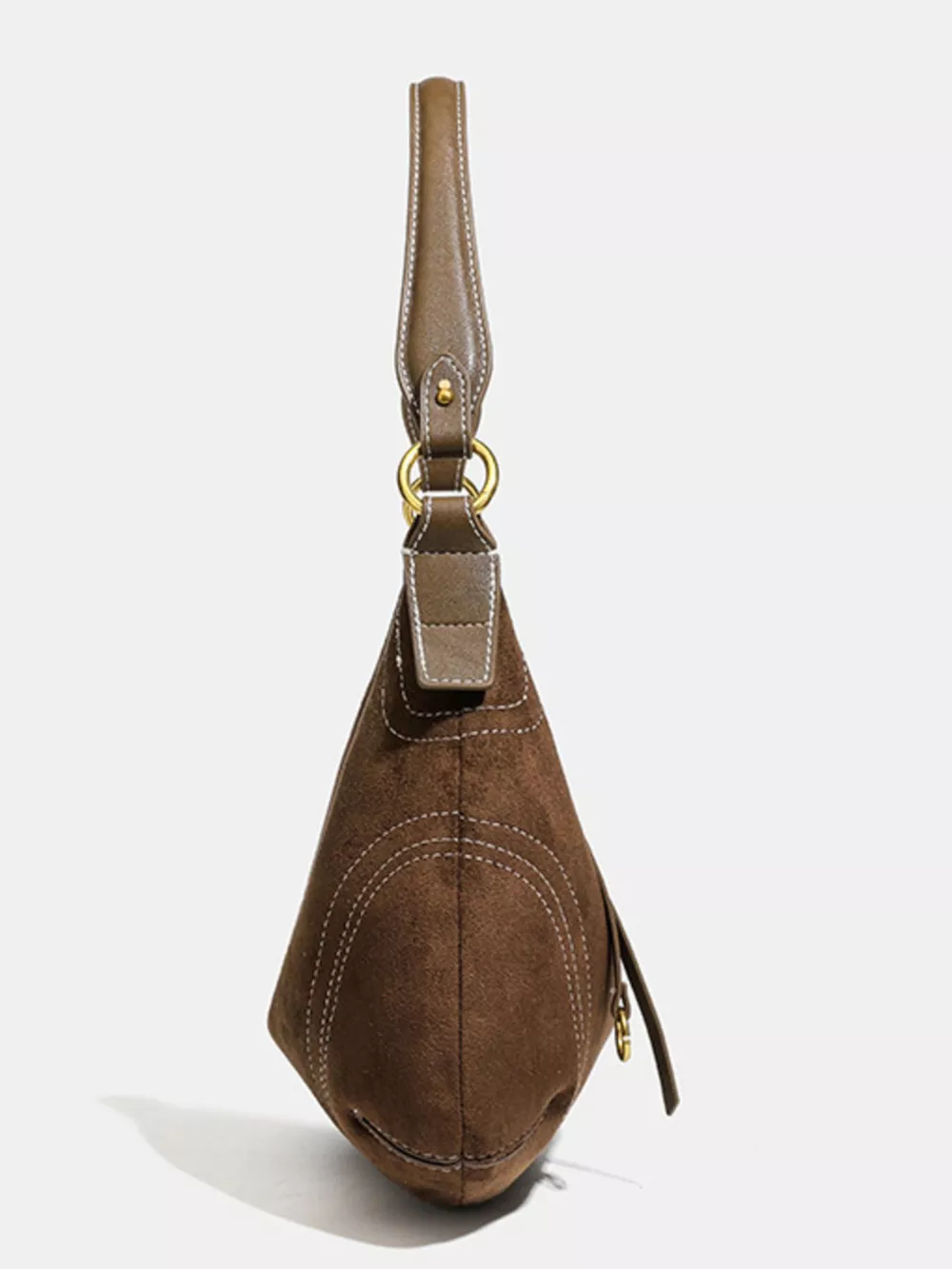 Vintage Suede Hobo Shoulder Bag, image 7