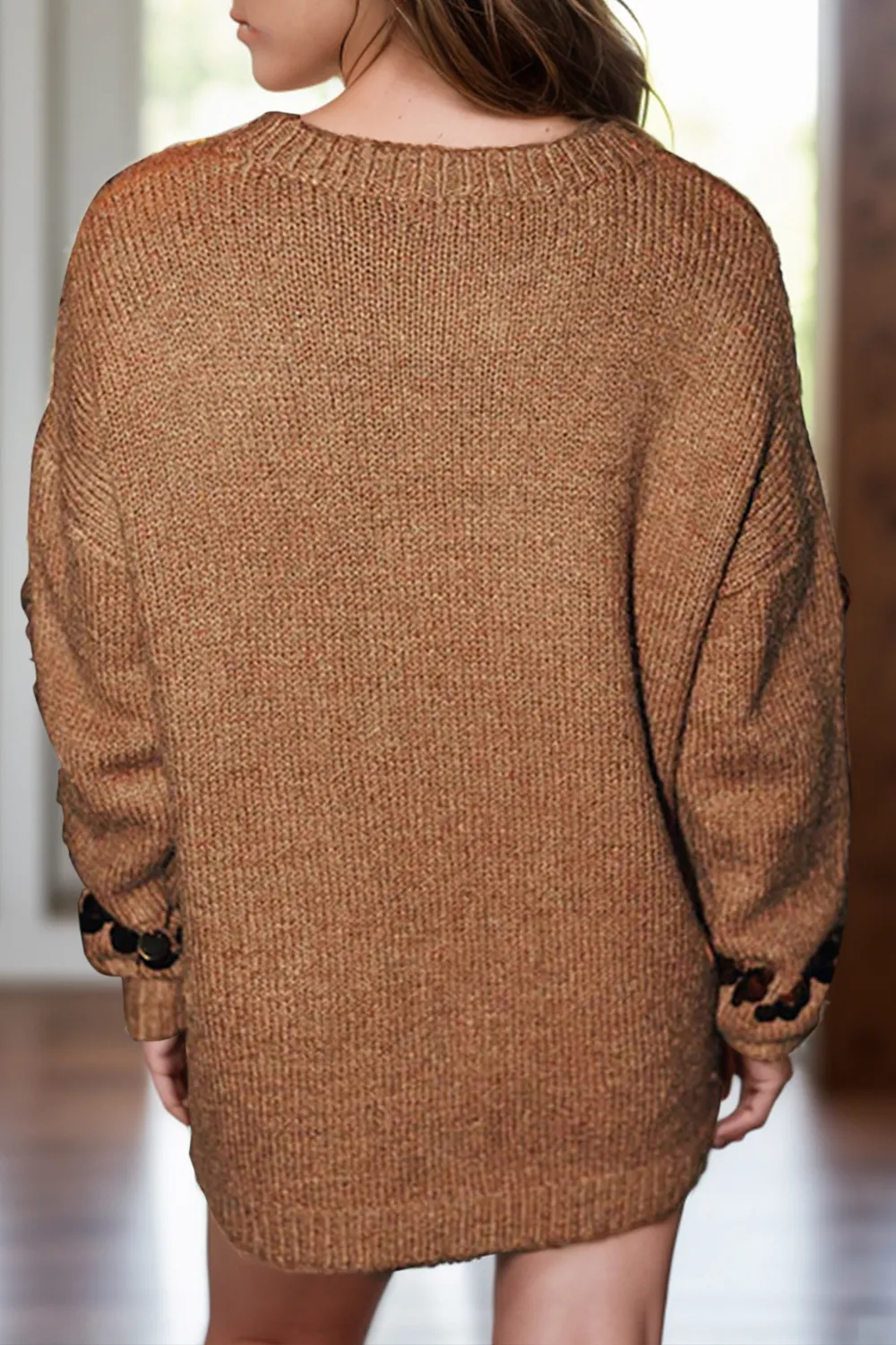 Sequin Round Neck Long Sleeve Sweater, image 5