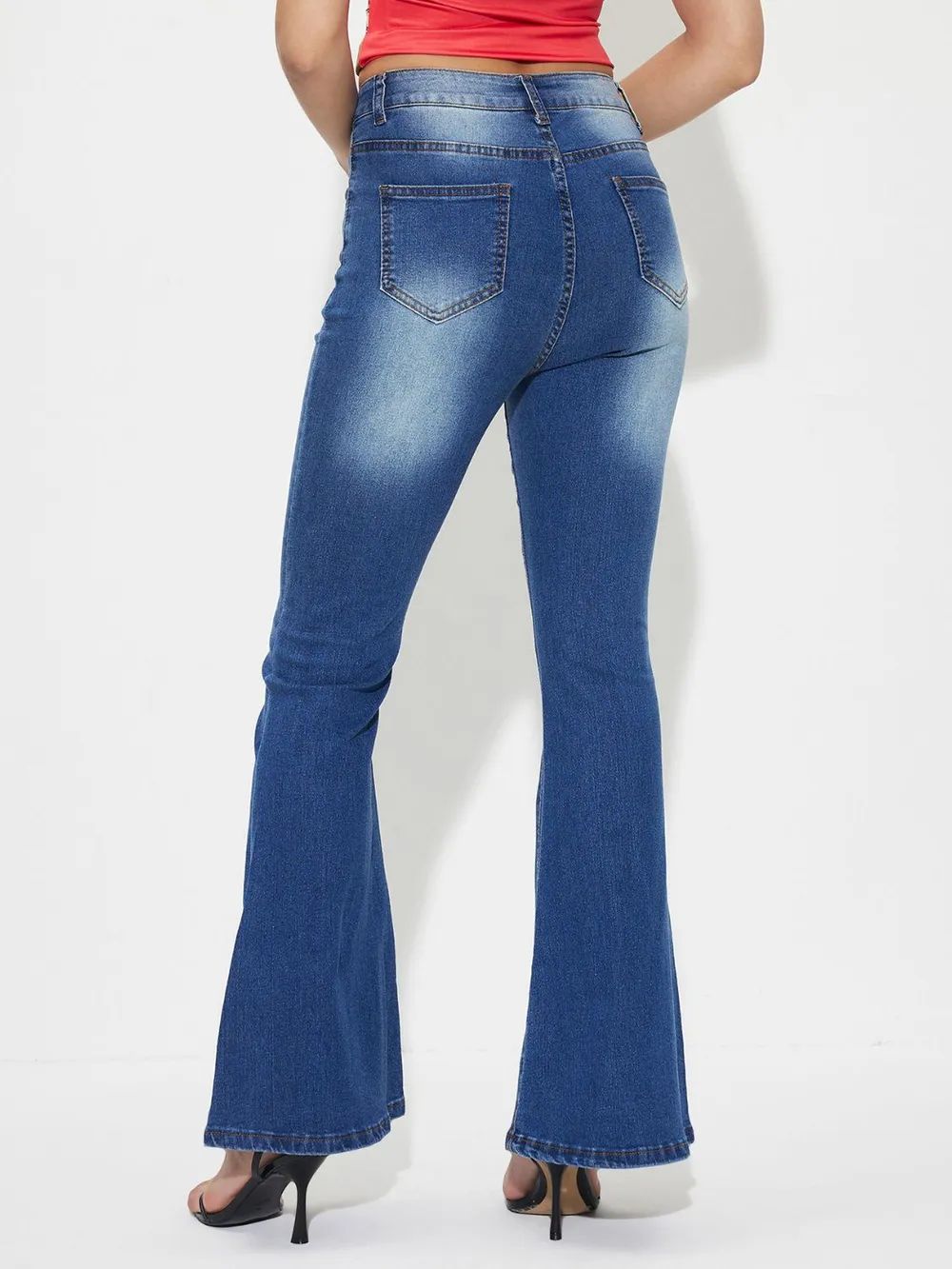 Mid-Rise Waist Bootcut Jeans, image 4