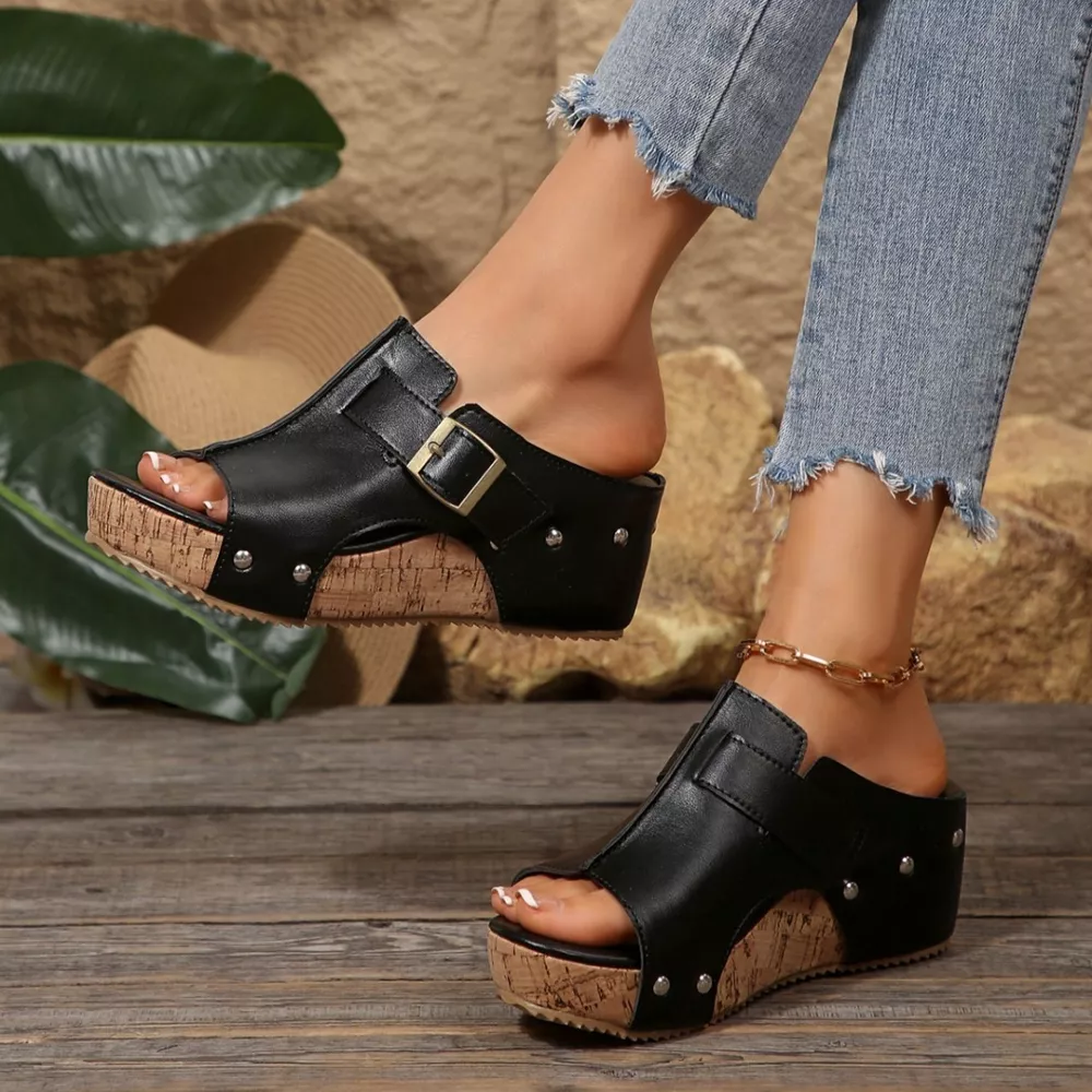 Open Toe Wedge Sandals, image 2