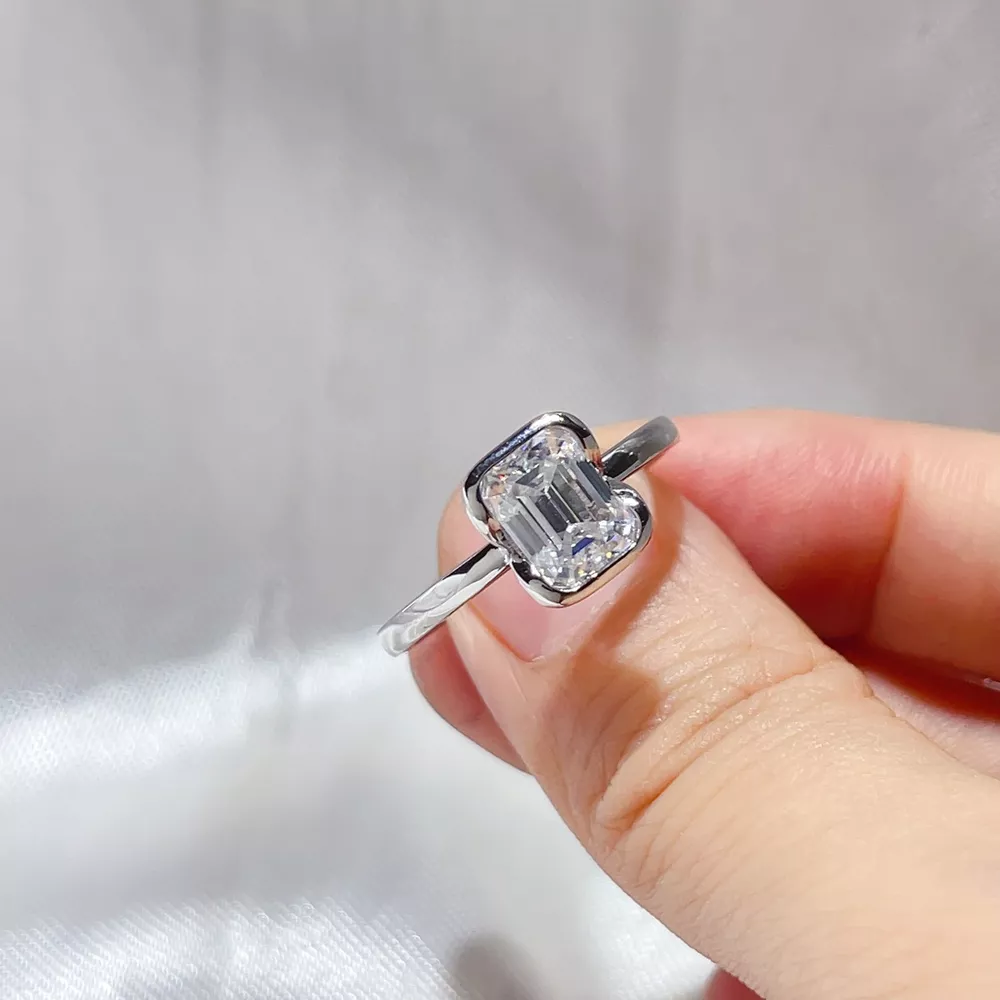 2 Carat 925 Sterling Silver Moissanite Ring, image 5