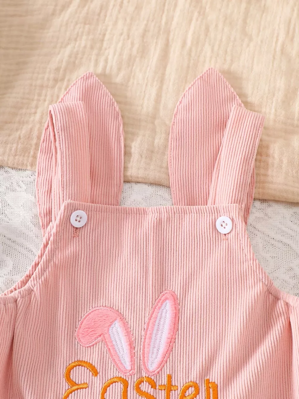 Children's Easter Bunny Embroidered Corduroy Overalls, image 2