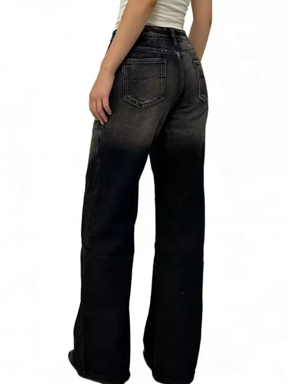 Washed Wide Leg Jeans, image 4