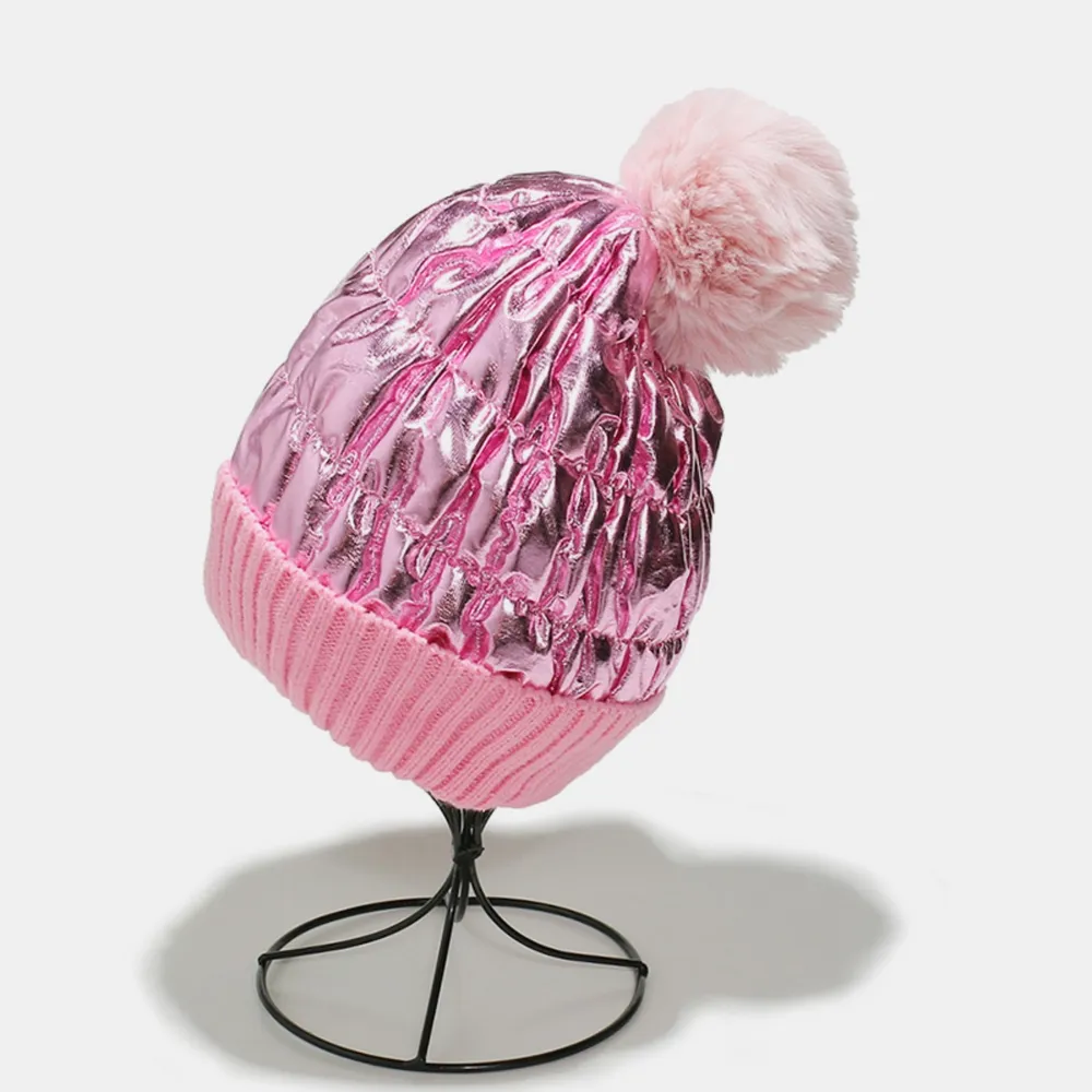 Thermal Knit Hat with Pompom, image 7